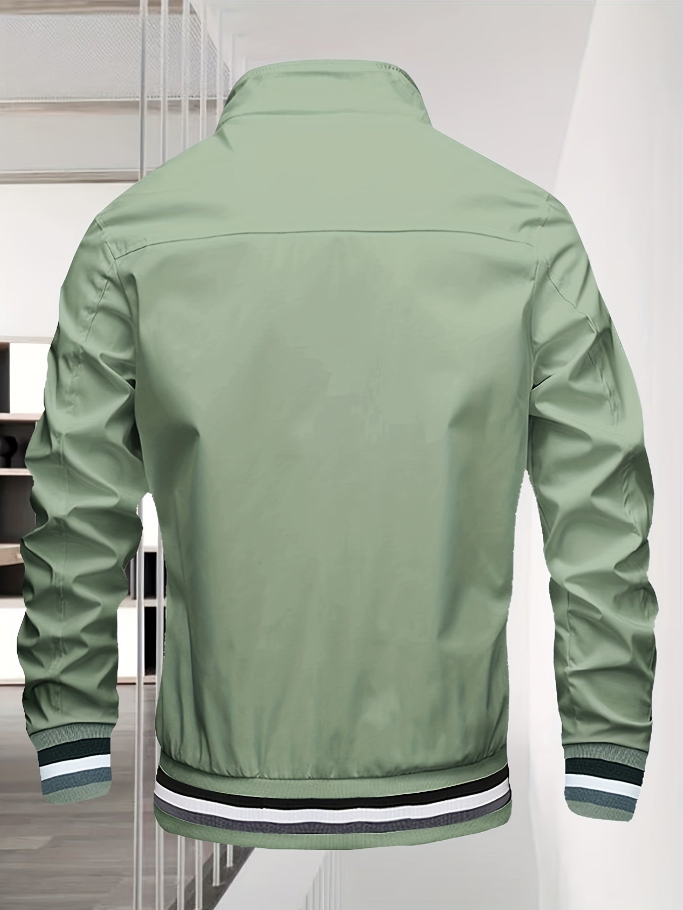 Men's Casual Bomber Jacket, Casual Zip Up Windbreaker Jacket For Outdoor Activities - veyora