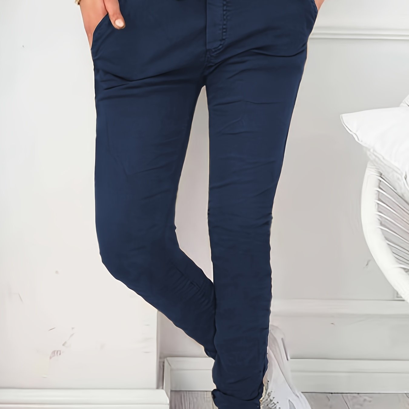 Women'S Fashion Casual Drawstring Skinny Pants | Elastic, Long Length, Solid Color for Spring/Fall - veyora