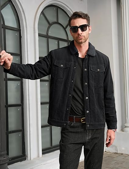 Men's Cargo Jacket - Thermal Lined, Lightweight for Fall & Winter - veyora