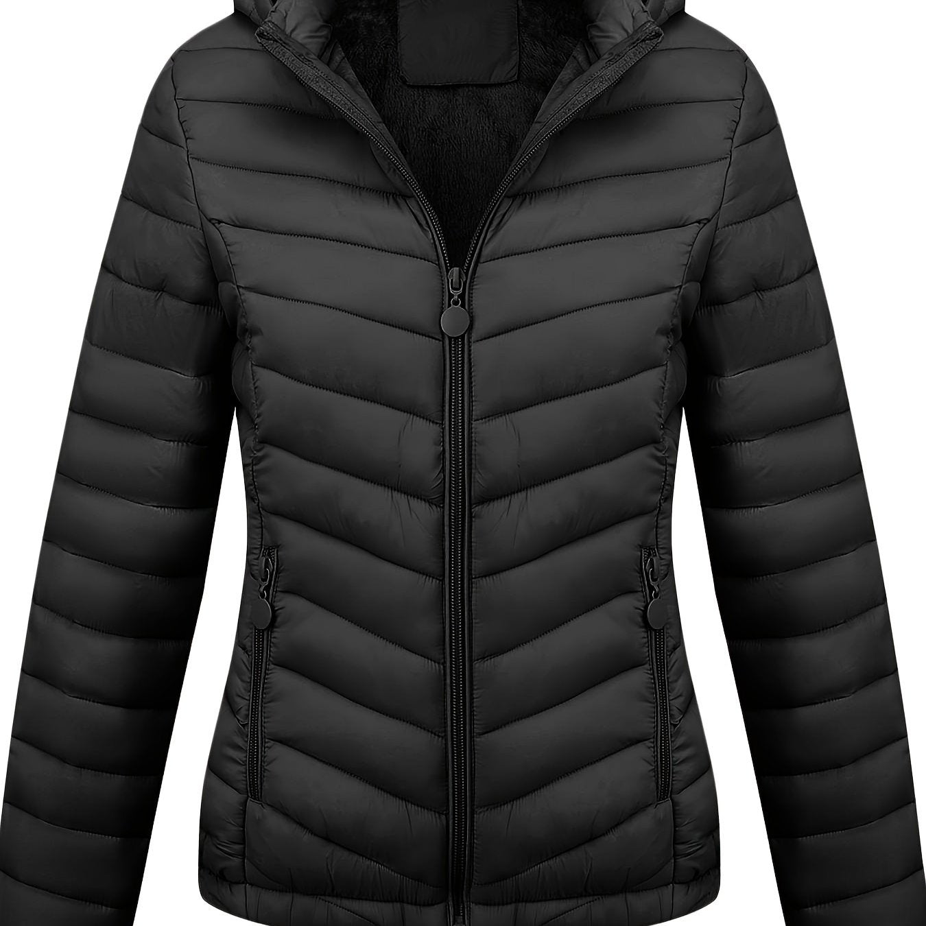 Women's Autumn/Winter Fashion Simple Versatile Lightweight Commuter Hooded Padded Coat with Pockets - veyora