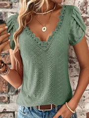 Lace V - Neck Top - veyora