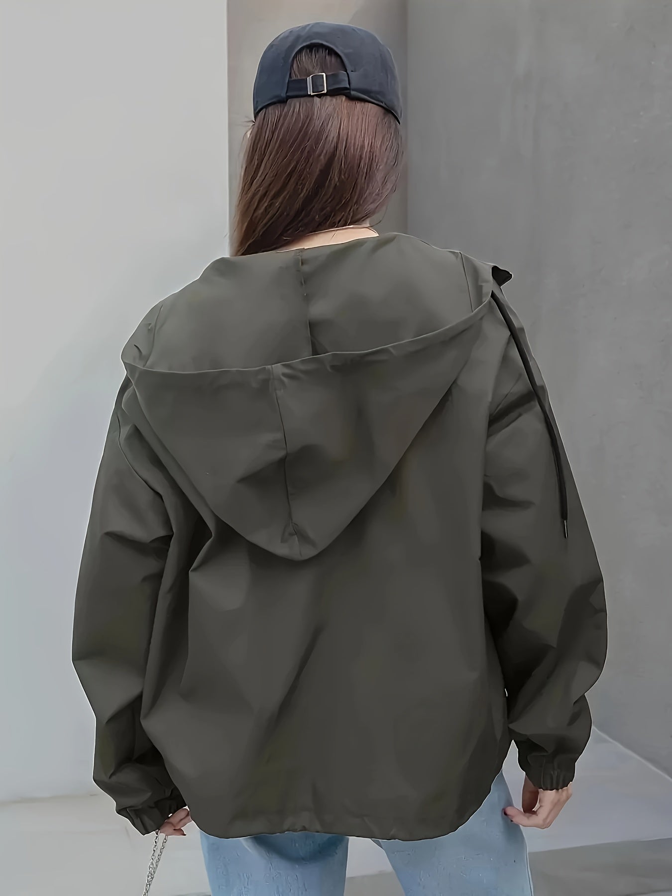 Simple Fashion Versatile Zip - Up Hooded Casual Jacket - veyora
