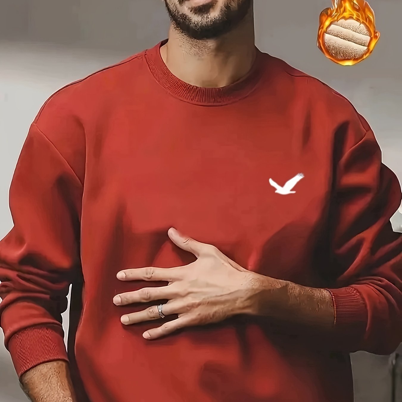 Autumn - Winter Men's Round Neck Thick - Lined Sweatshirt, Warm and Comfortable Inner Layer Top - veyora