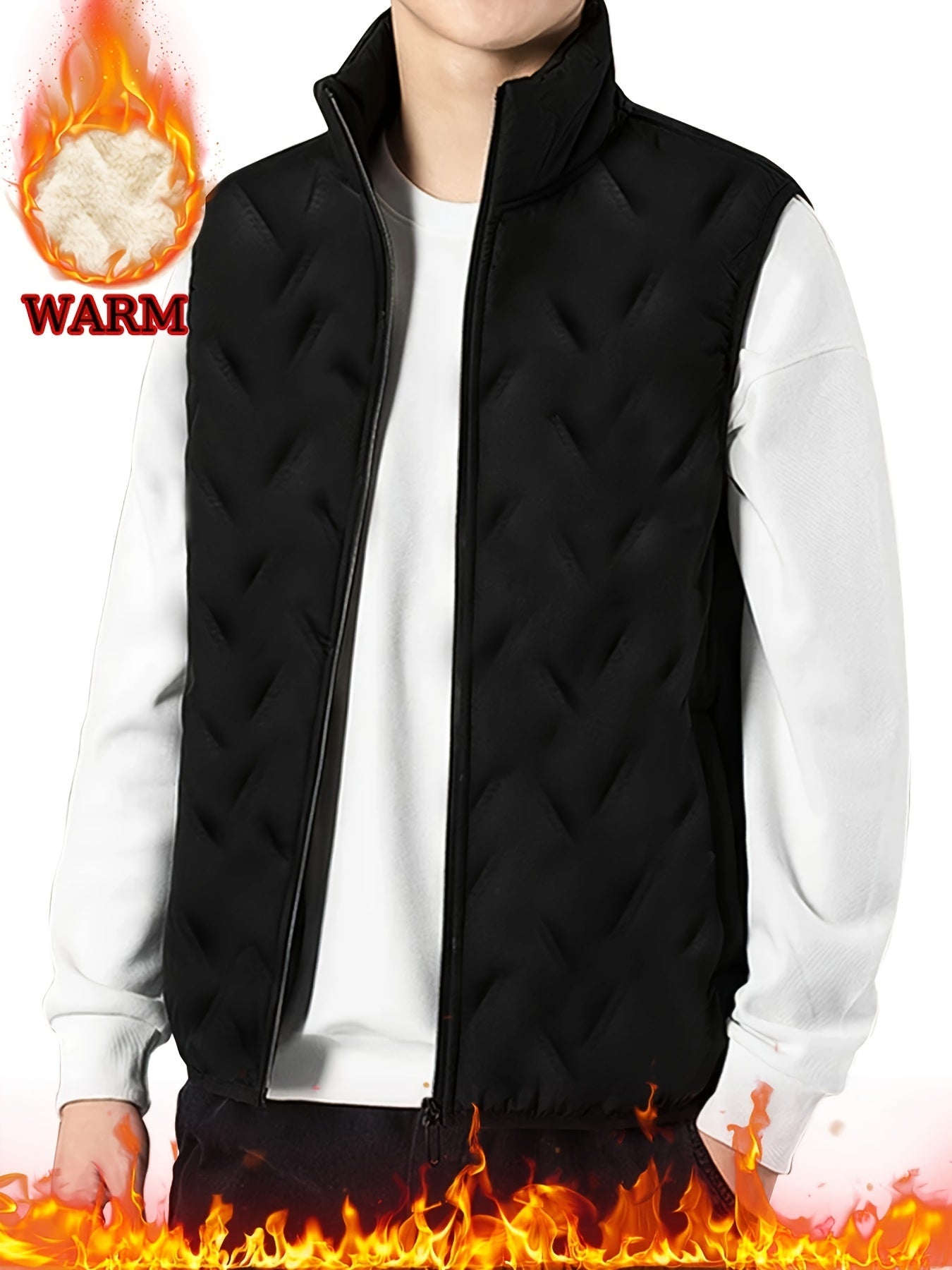Men's Sleeveless Vest, Inner Lining Warm and Soft and Comfortable, Suitable for Autumn and Winter Sports and Outdoor Activities. - veyora
