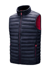 Men'S Lightweight Vest, Autumn And Winter Outerwear, Solid Color Casual Zip - Up with Stand Collar And Pockets - veyora