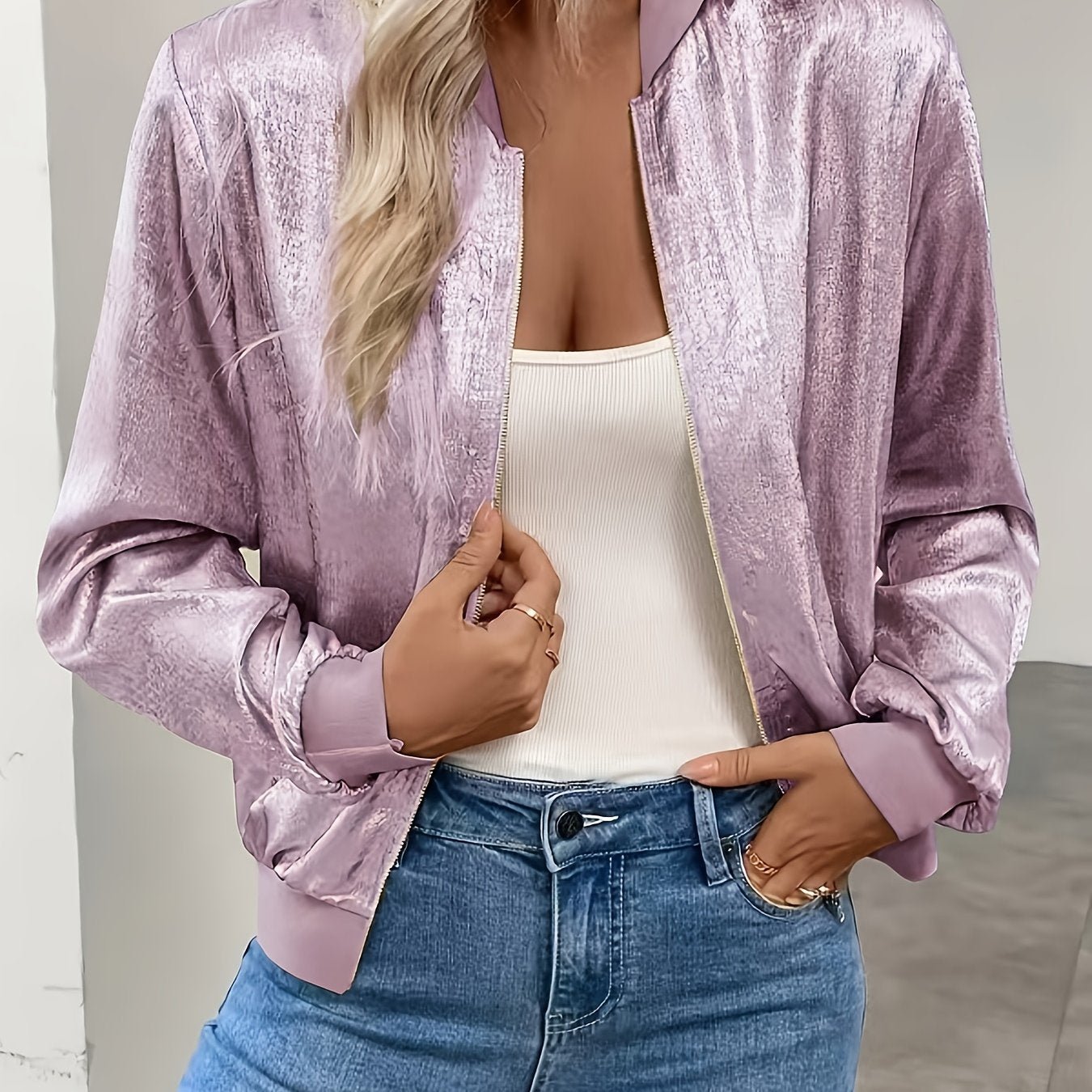 BK040914 Spring/Summer New Arrival Women's Short Long - Sleeve Outer Jacket, European and American Style Casual Versatile Jacket - veyora
