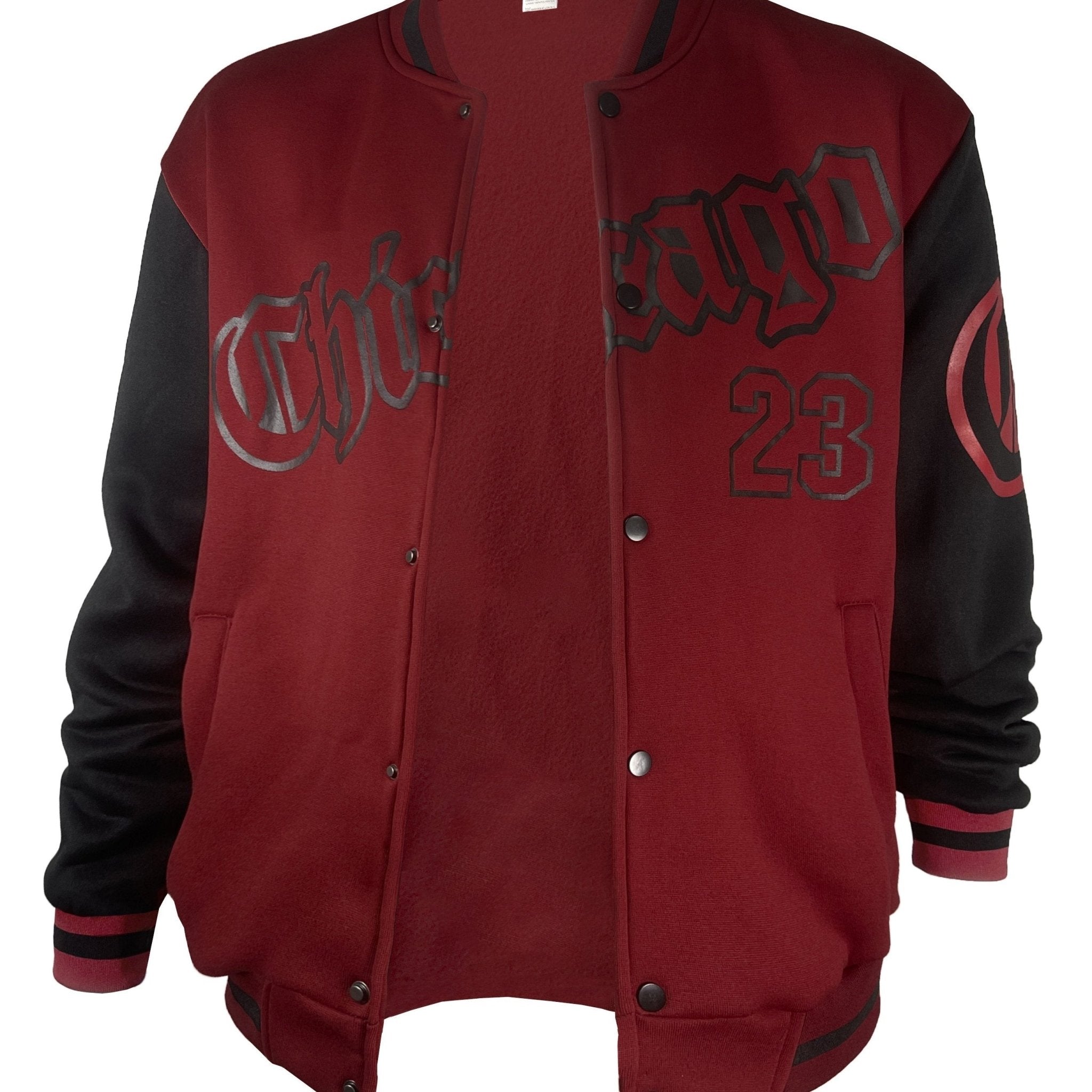 Men's Casual Letter Print Color Block Varsity Jacket, Chic Style Baseball Collar Jacket - veyora