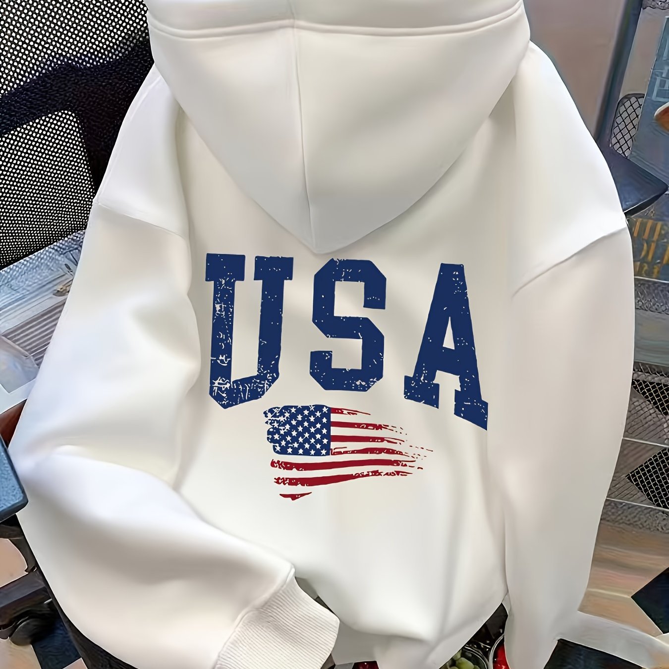 [Kangaroo Pocket Hoodie] Women's Kangaroo Pocket Sweatshirt Hoodie with Letter Print on Back - New Autumn/Winter Sweatshirt Hoodie - veyora