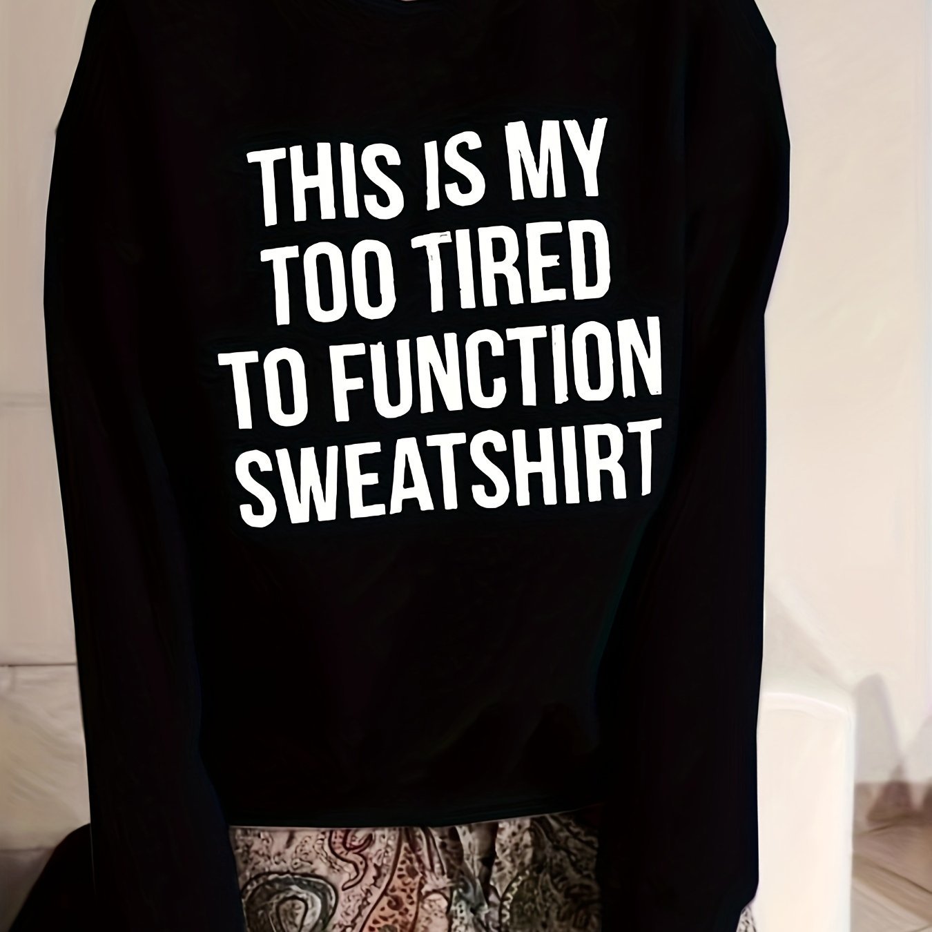 Letter Print Pullover Sweatshirt, Casual Long Sleeve Crew Neck Sweatshirt For Fall & Winter, Women's Clothing - veyora