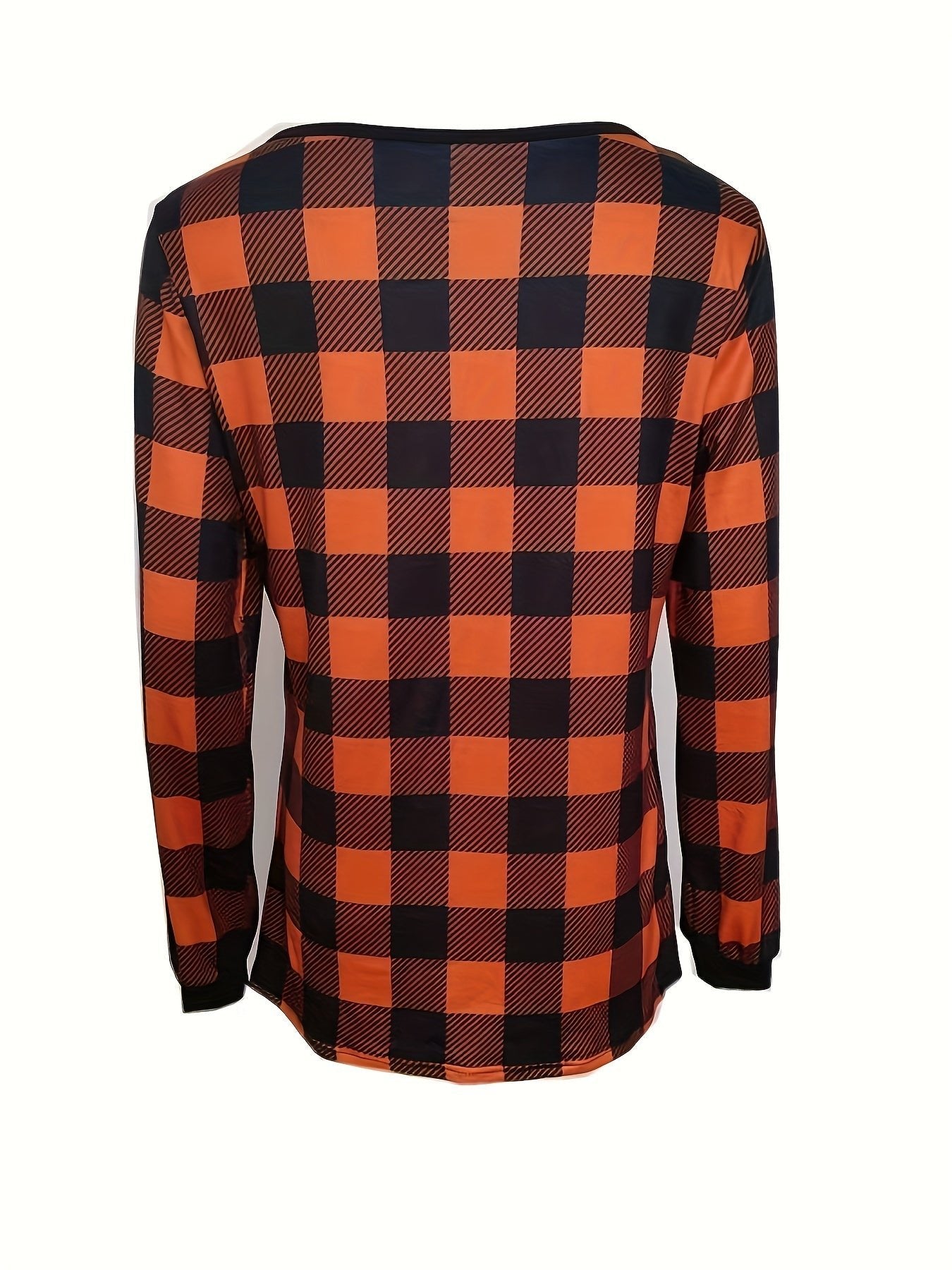 2026 Autumn Christmas Plaid Print Women's Top T-Shirt - veyora