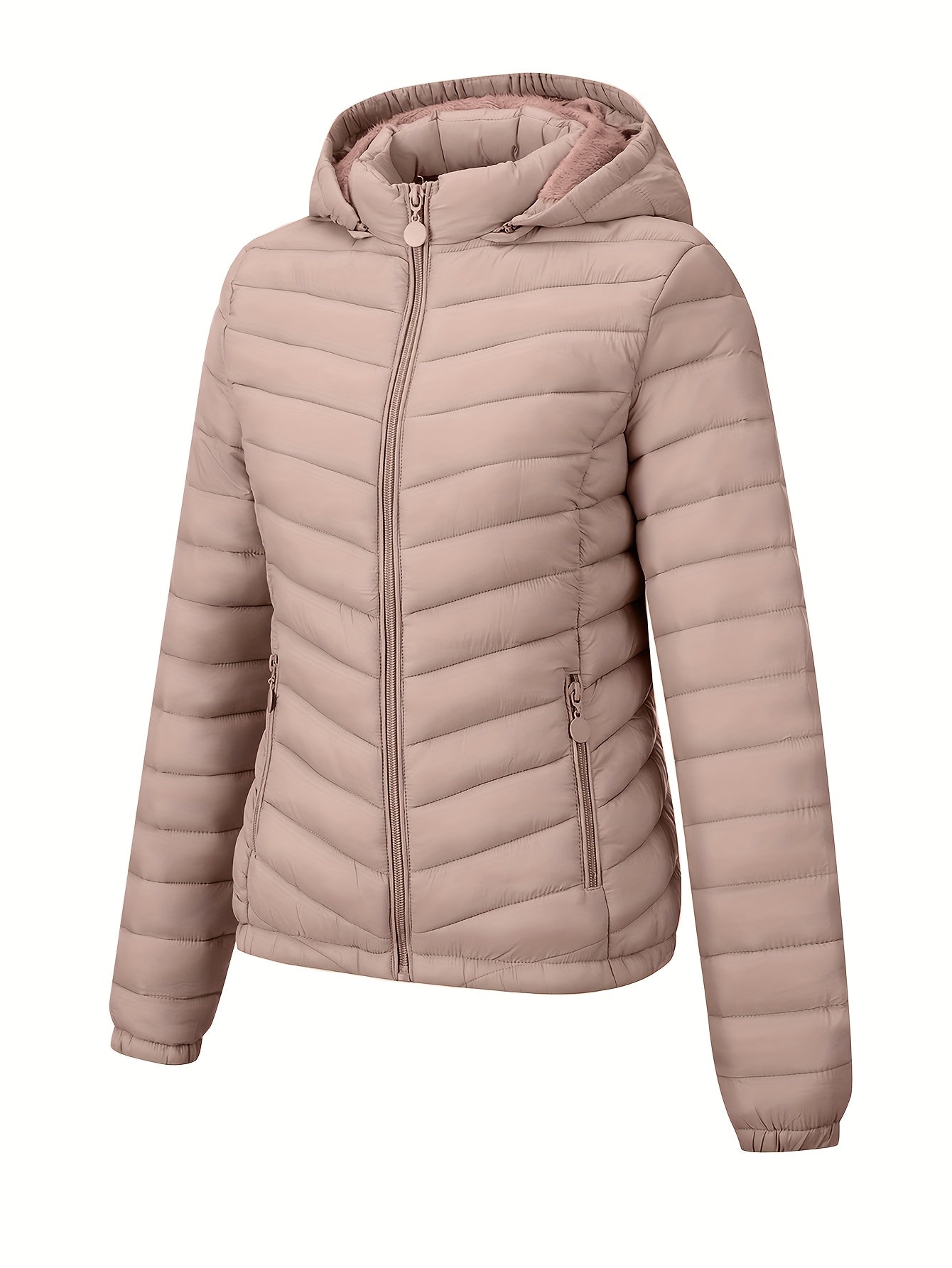 Women's Autumn/Winter Fashion Simple Versatile Lightweight Commuter Hooded Padded Coat with Pockets - veyora