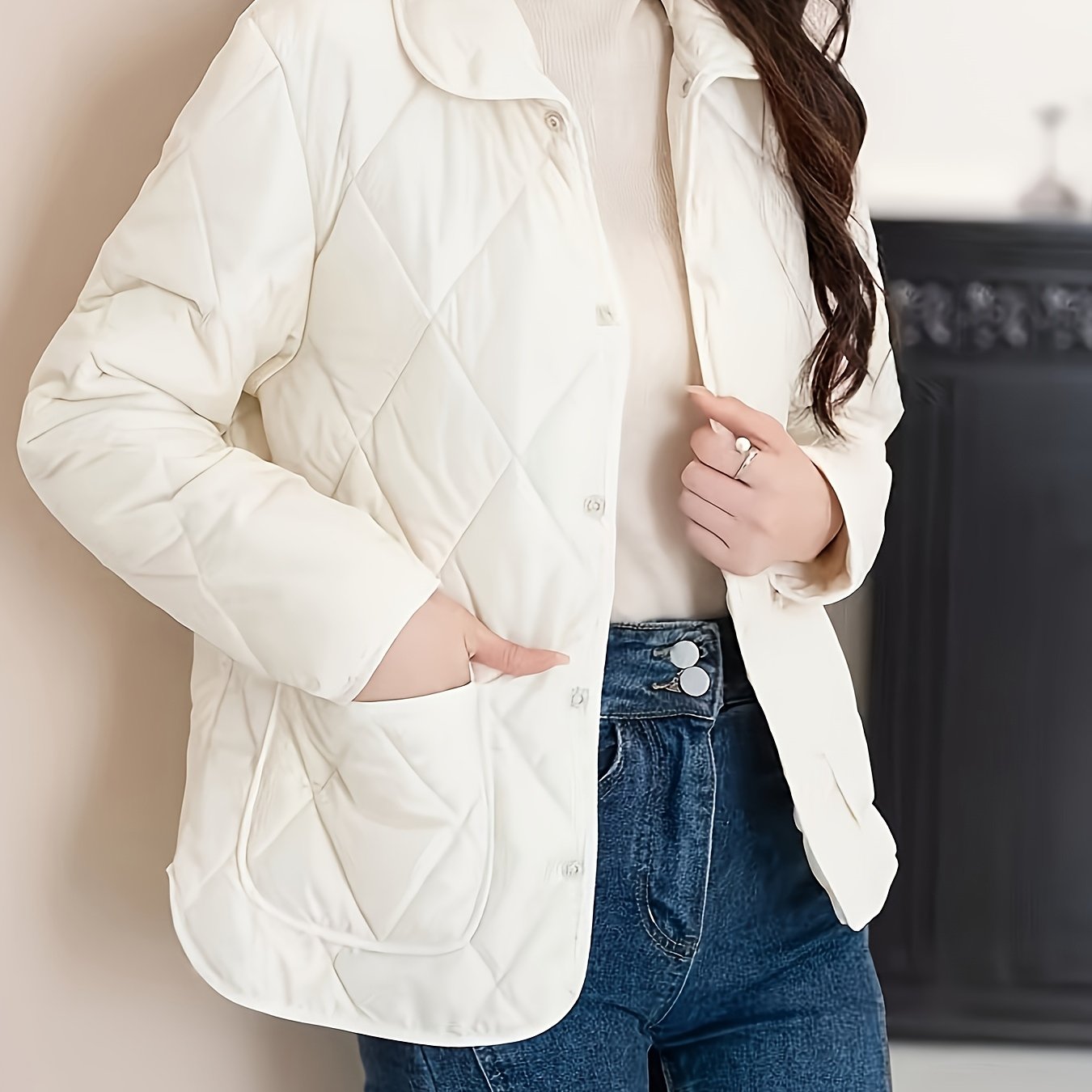 2025 New Women'S Travel Outfit Jacket - Spring And Autumn Thin Pure White Elegant Slim Fit Vest - 100% Artificial Lapel Coat - veyora