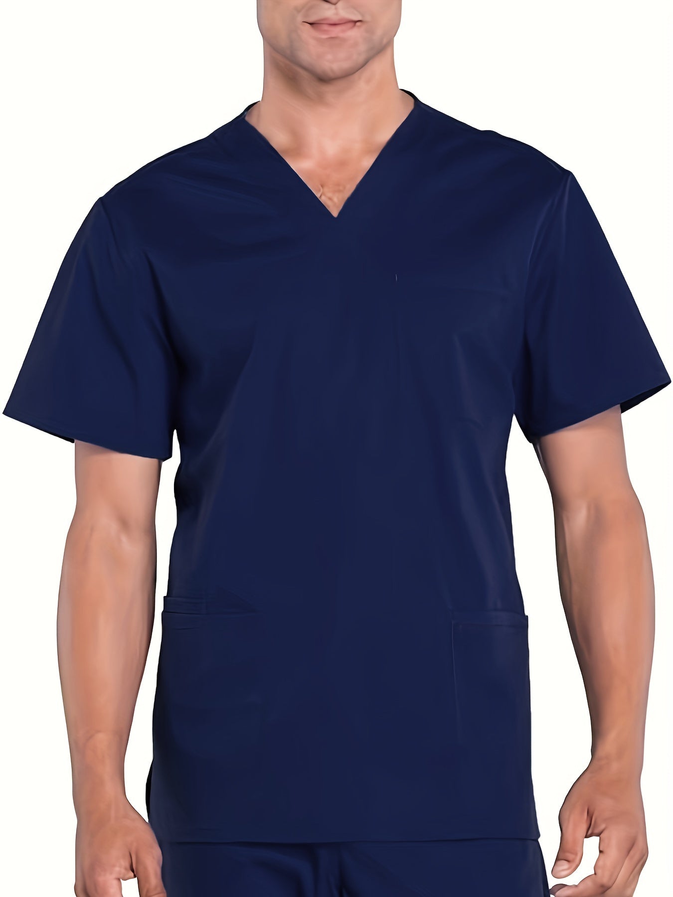 Men'S Summer V - Neck Practical Work Top with Multiple Pockets - veyora