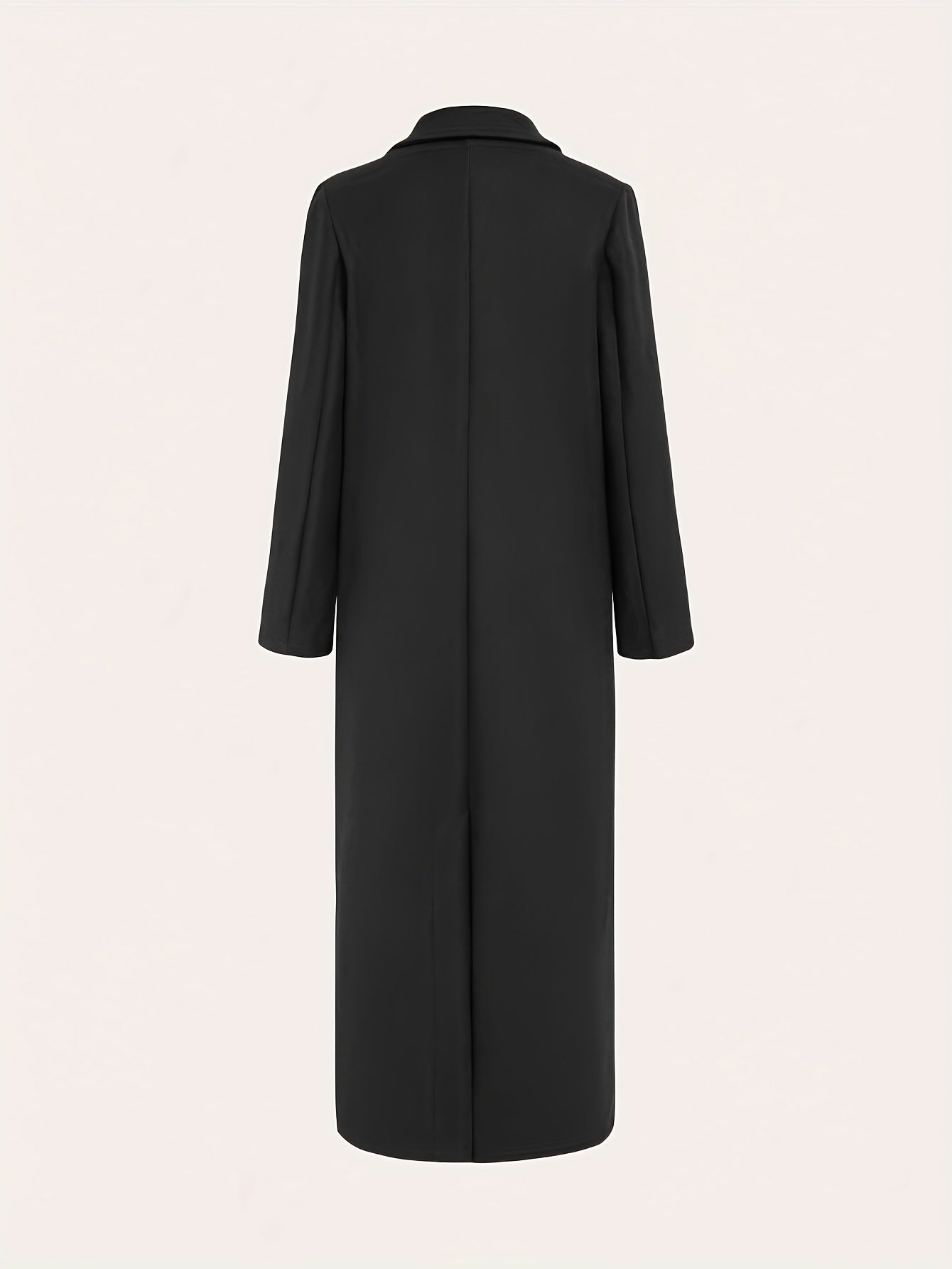 [Double-Breasted] Women's Long Coat - Chic Green Double-Breasted Trench with Large Buttons, Long Sleeves, and Side Pockets - Elegant Style for Fall/Winter Fashion