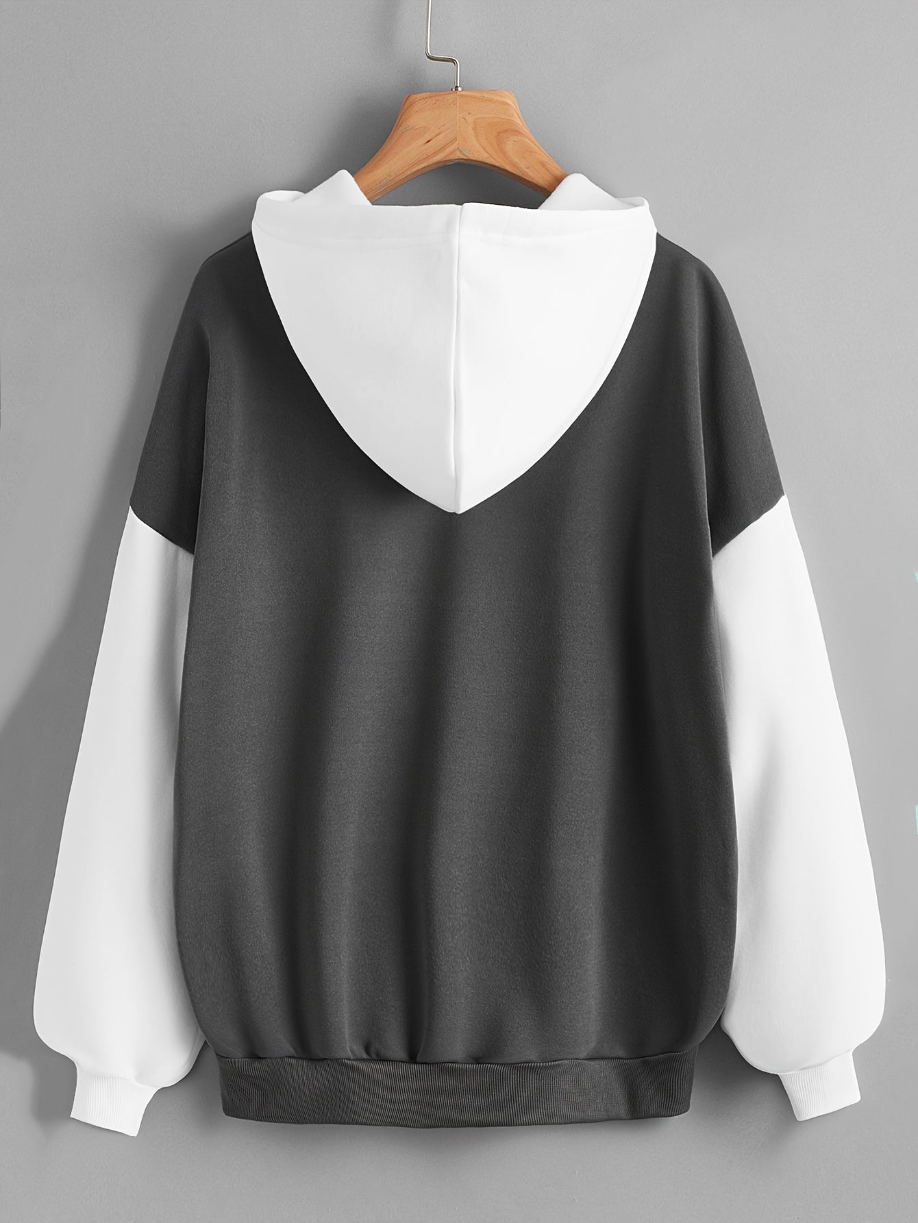 Women's Casual Sport Sweatshirt for Autumn and Winter, Loose Fit, - Lined, Thickened, Suitable for Indoor Sports, Fashionable Color Block Top - veyora