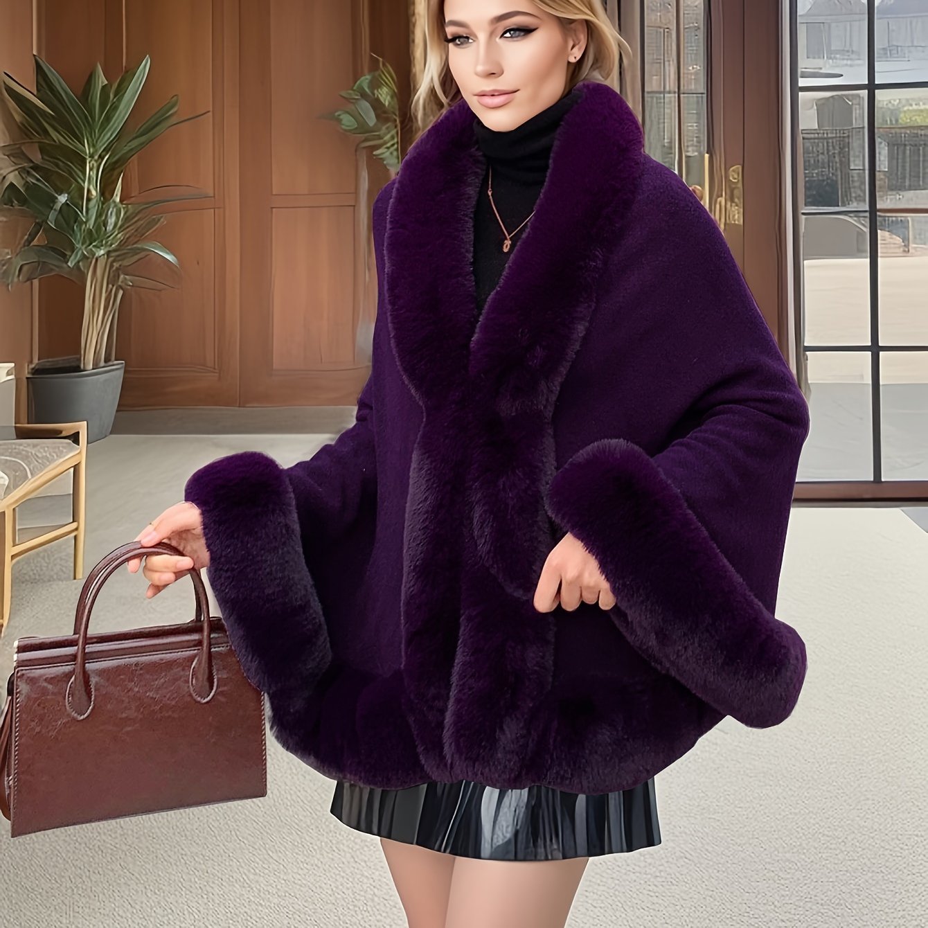 A Luxurious New Style Shawl with Faux Rabbit, Perfect for Pairing with Qipao Dresses, Featuring an Elegant Vintage Cardigan for Women in Autumn And Winter. - veyora