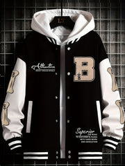 Men's Letter B Casual Street Multi - Pattern Jacket - veyora