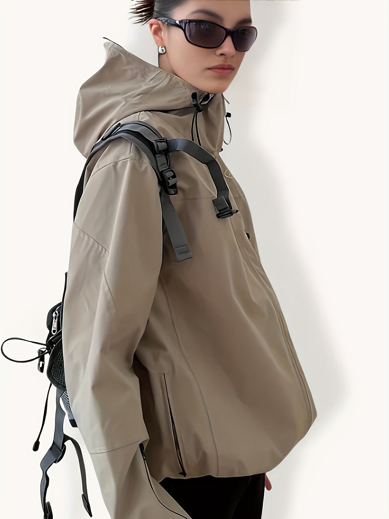 Fashionable New Solid Color Zip - Up Hooded Windbreaker Jacket - veyora