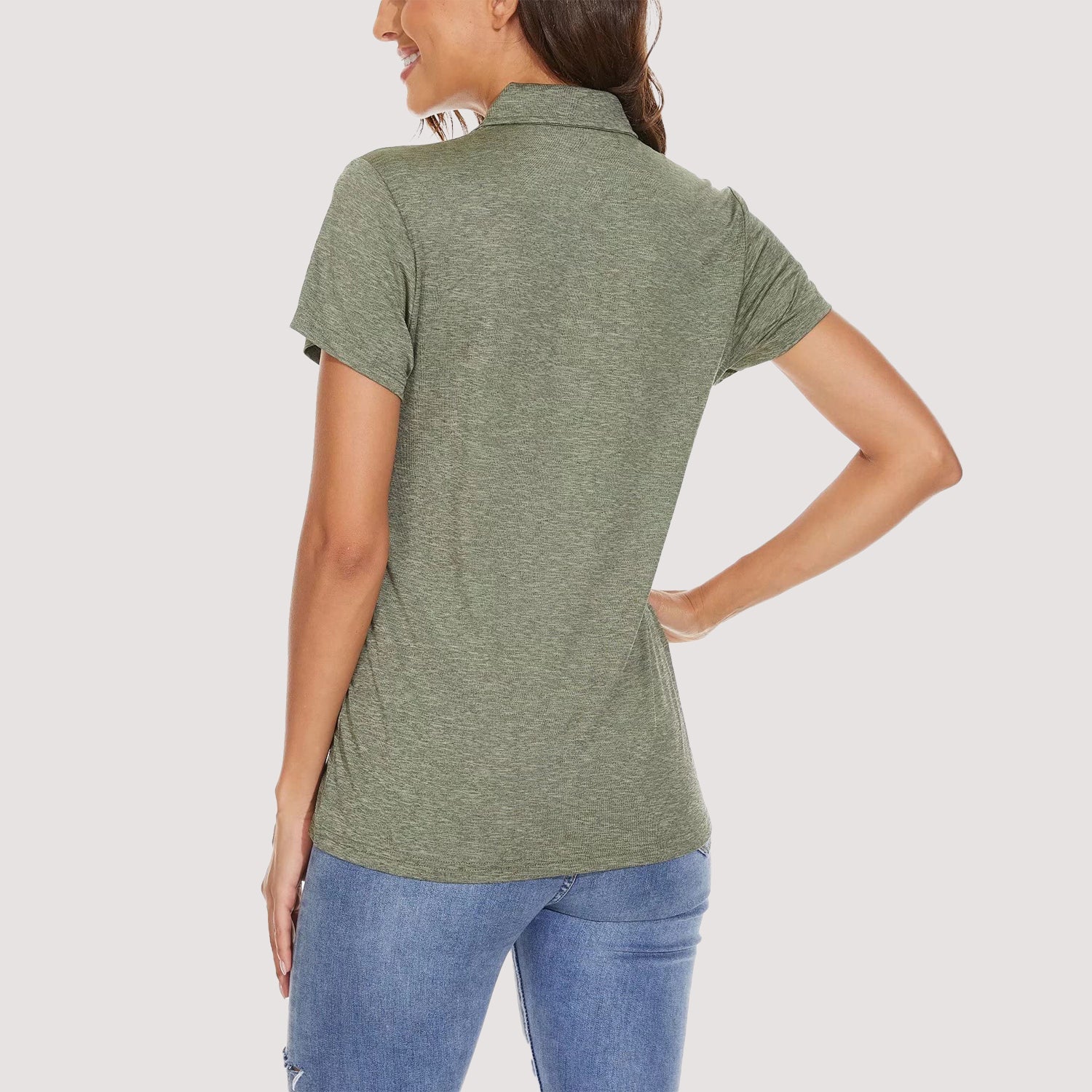 Women's Moisture-Wicking 4-Button Polo T-Shirt
