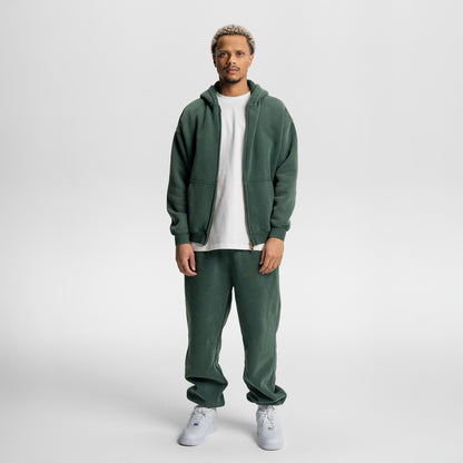 Loose Fit Washed Zip Up Hoodie