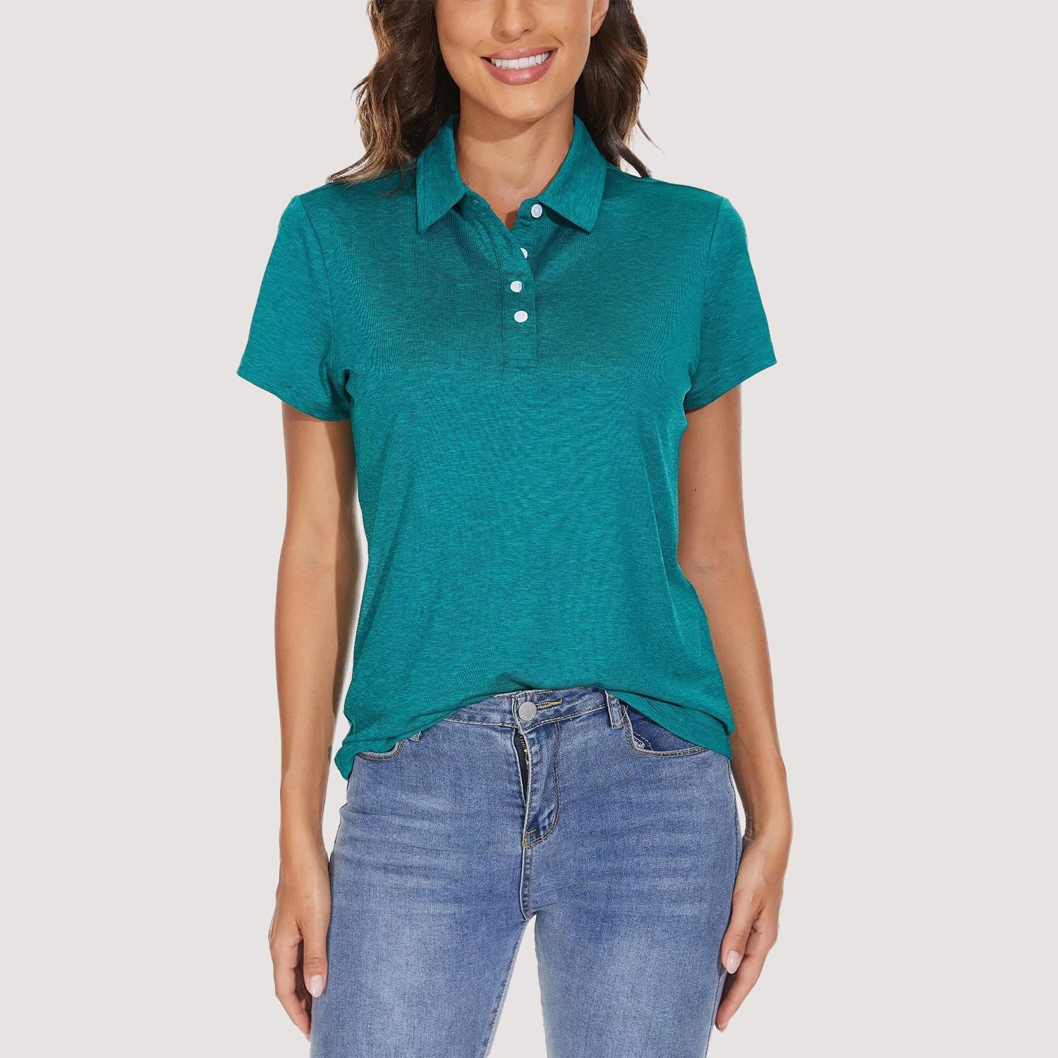 Women's Moisture-Wicking 4-Button Polo T-Shirt