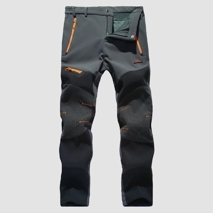 Men's Fleece-Lined Softshell Pants, Water-Resistant for Outdoors