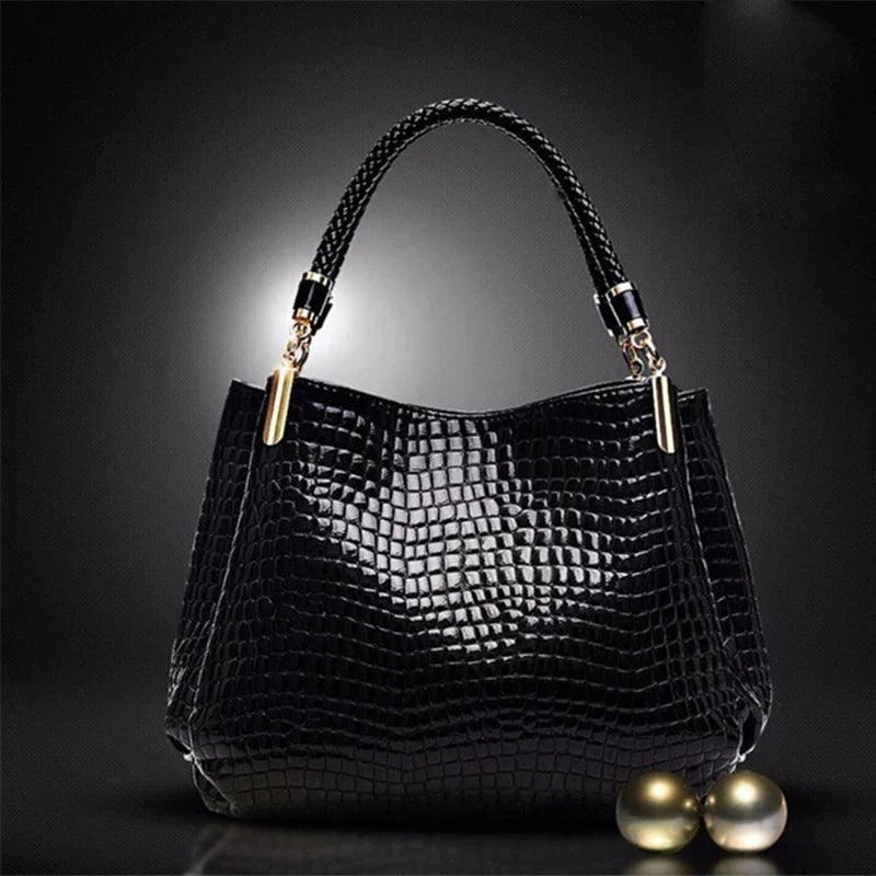 Isabella™ Enduring Elegance | Stylish Croc - Pattern Handbag - veyora
