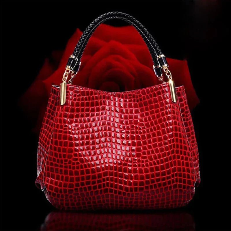 Isabella™ Enduring Elegance | Stylish Croc - Pattern Handbag - veyora
