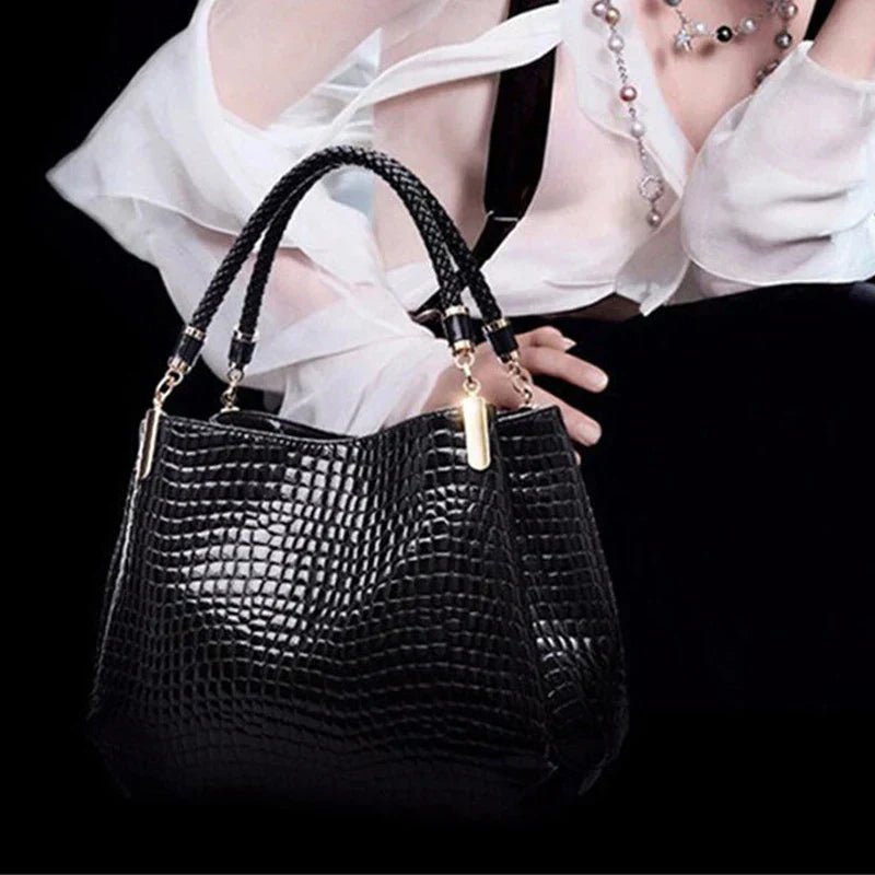 Isabella™ Enduring Elegance | Stylish Croc - Pattern Handbag - veyora