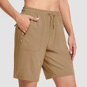 【New In】 Women’s 8 Inch Water‑Resistant Hiking Golf Shorts 3 Zipper Pockets