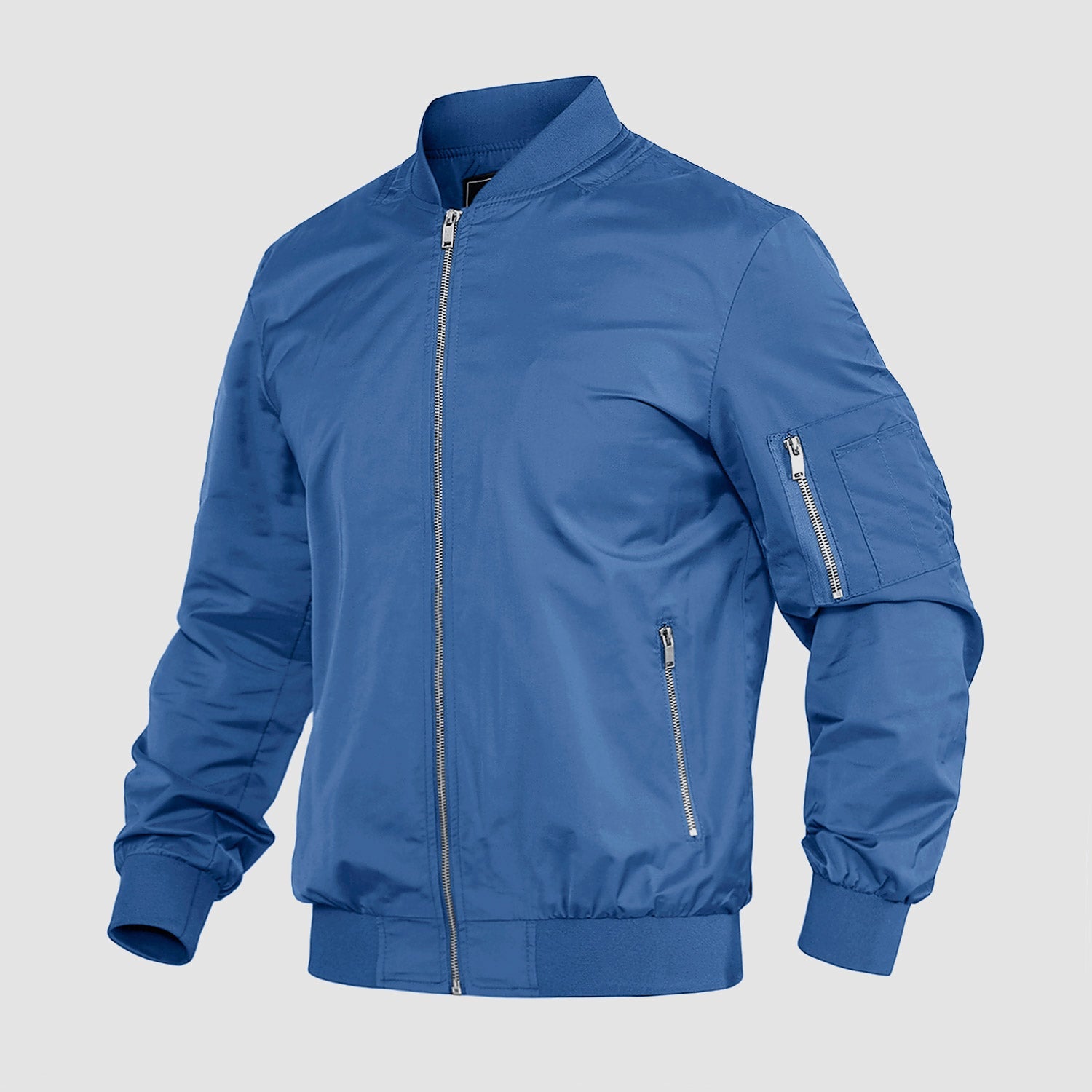 Men's Lightweight Zip-Up Bomber Jacket - Casual Windbreaker