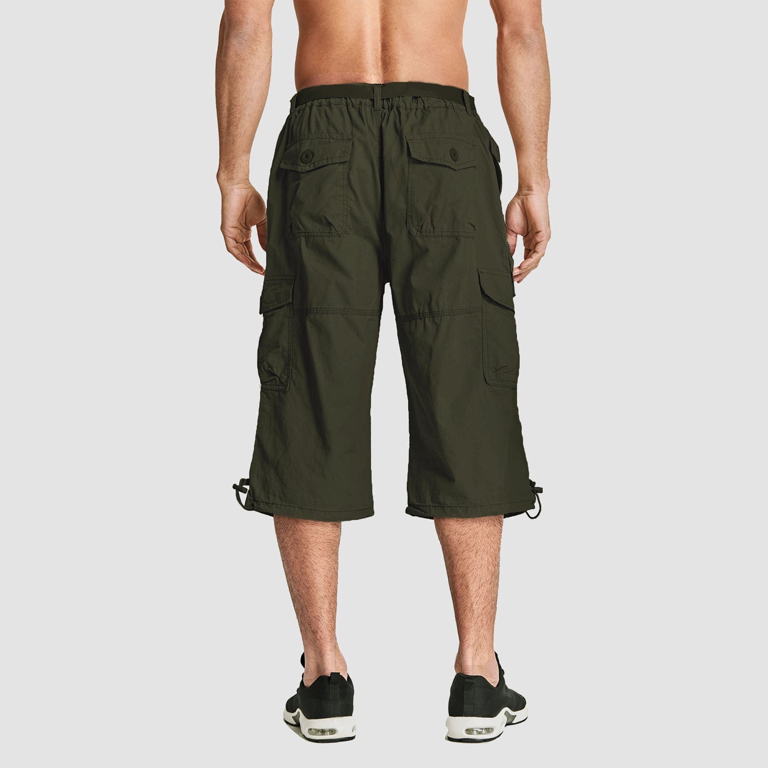 Men's Below Knee Cargo Shorts - Cotton, 7 Pockets, Work Capris