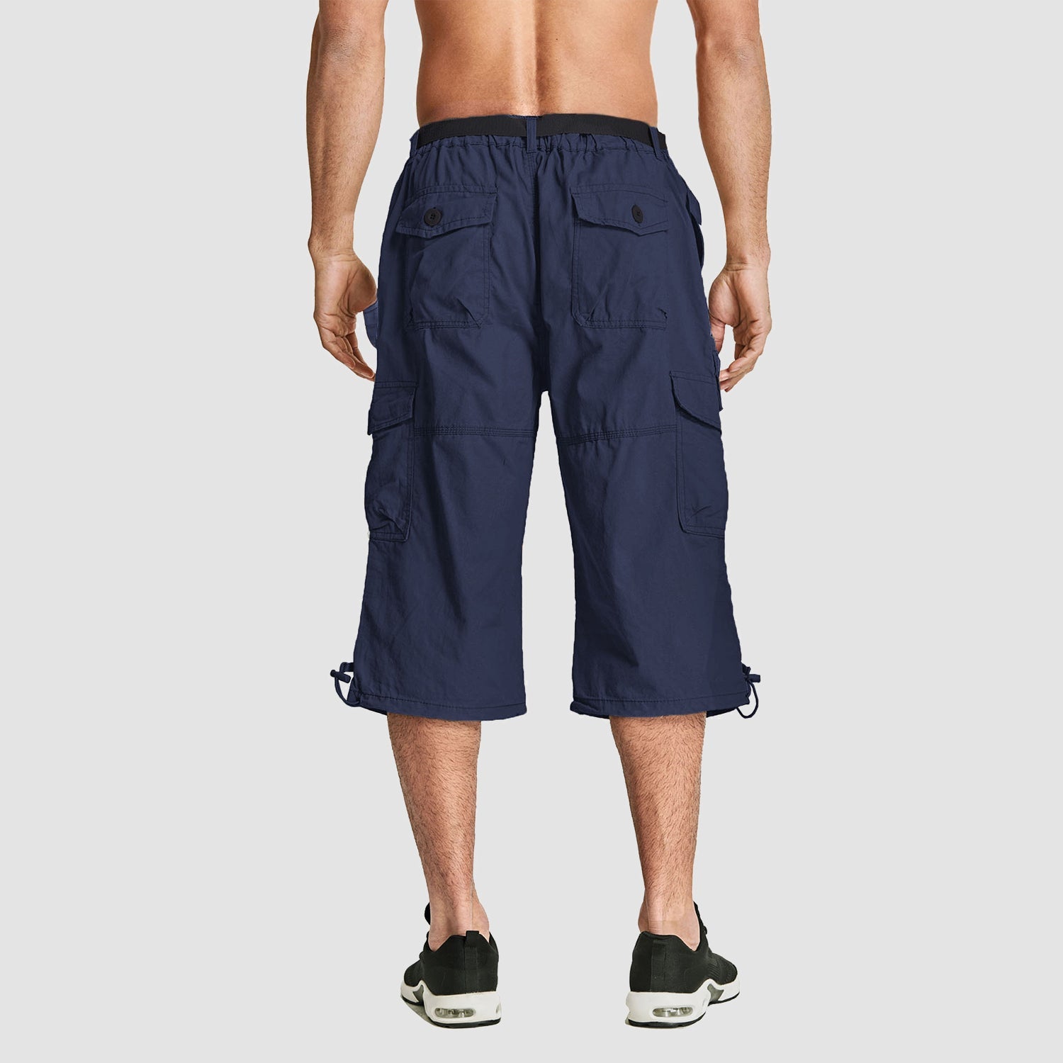 Men's Below Knee Cargo Shorts - Cotton, 7 Pockets, Work Capris