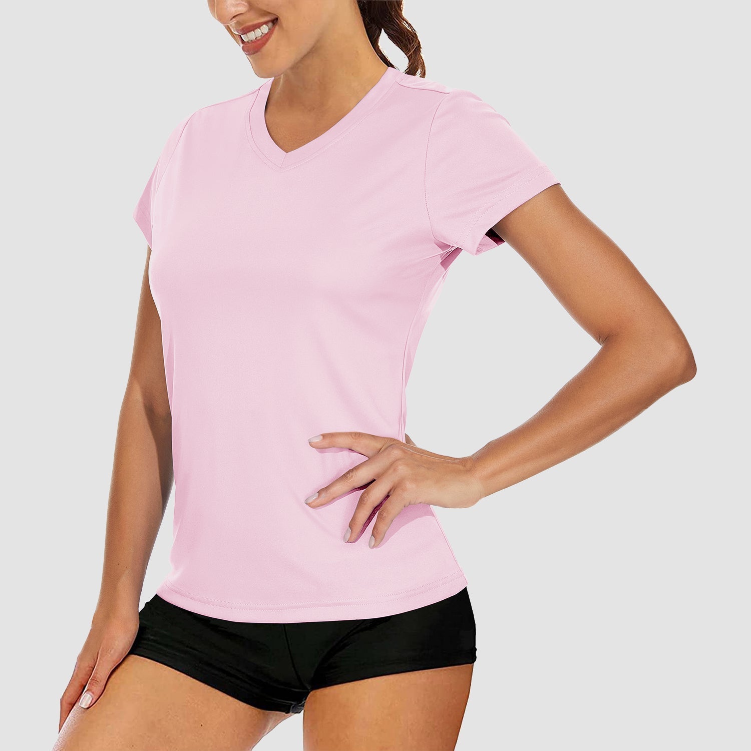 Women's Quick-Dry V-Neck Athletic T-Shirt