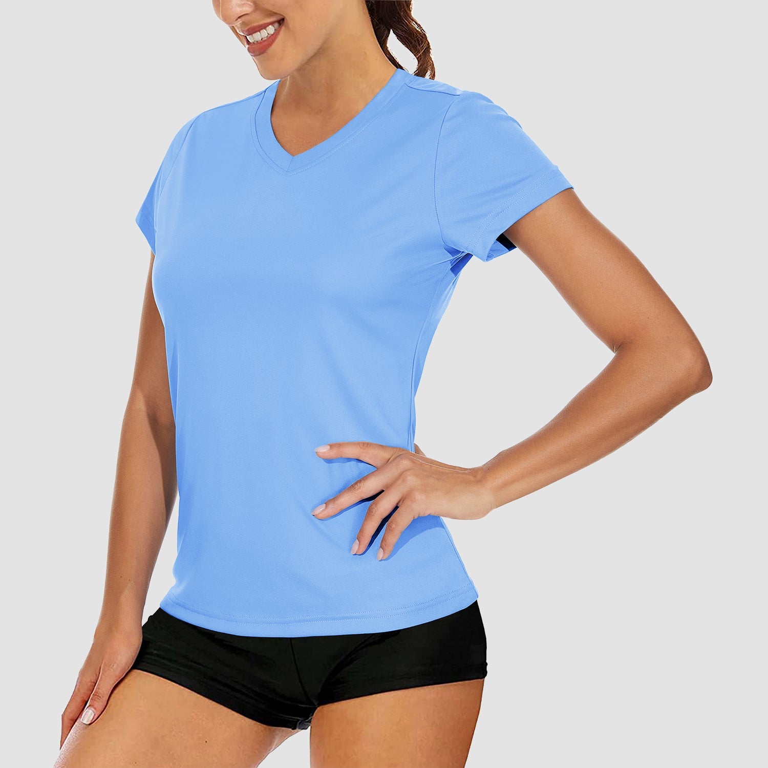 Women's Quick-Dry V-Neck Athletic T-Shirt