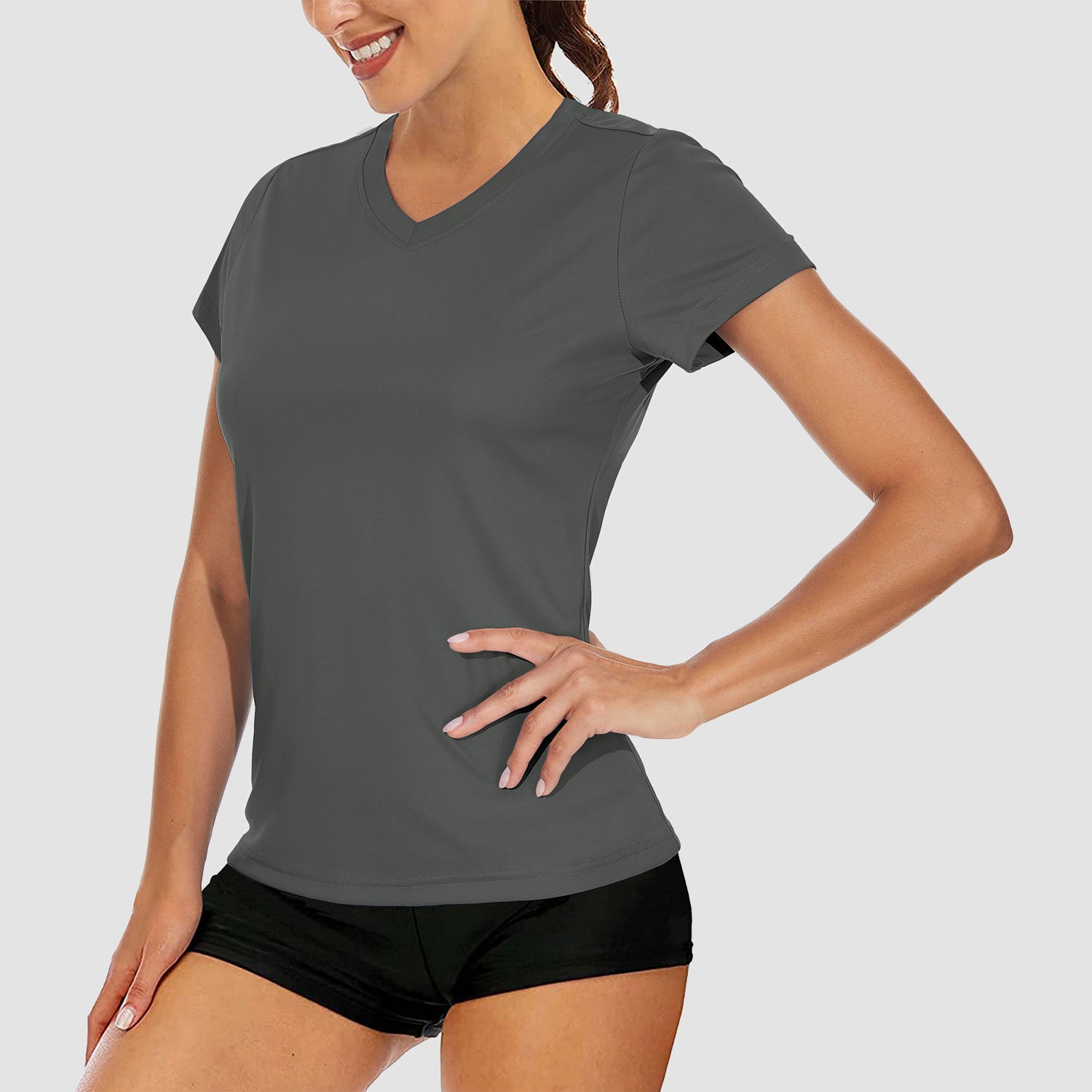 Women's Quick-Dry V-Neck Athletic T-Shirt
