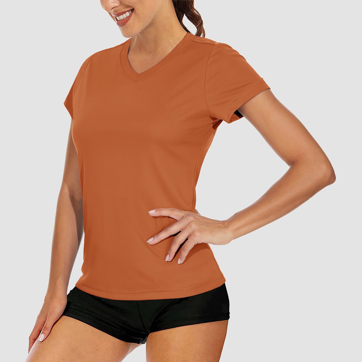 Women's Quick-Dry V-Neck Athletic T-Shirt