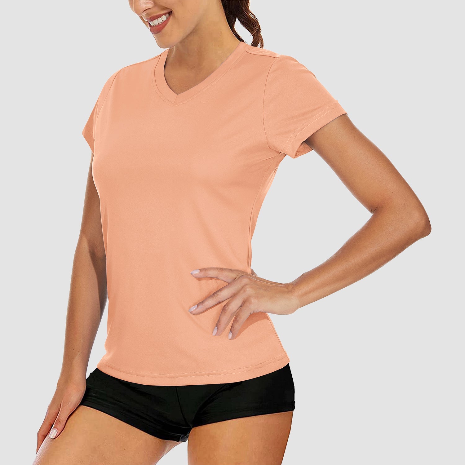 Women's Quick-Dry V-Neck Athletic T-Shirt