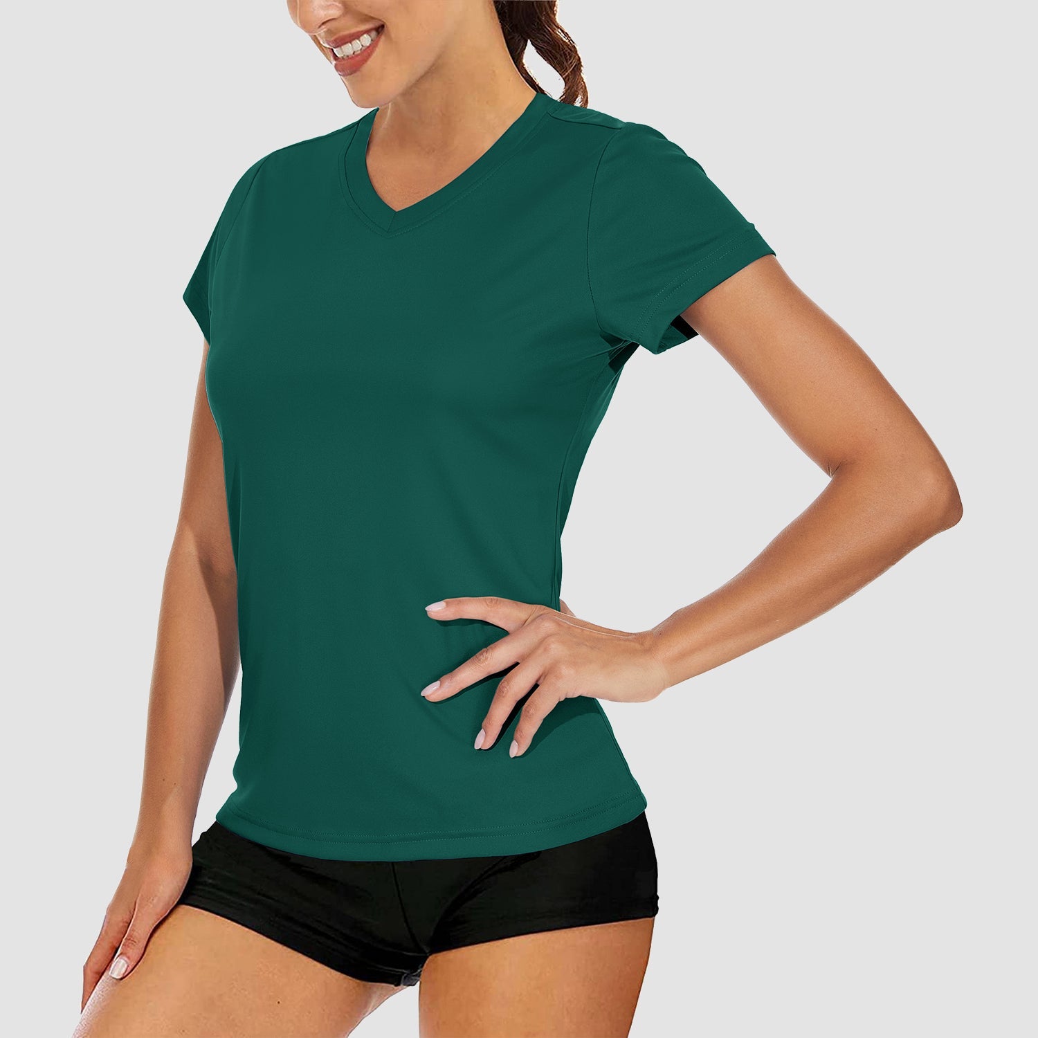 Women's Quick-Dry V-Neck Athletic T-Shirt