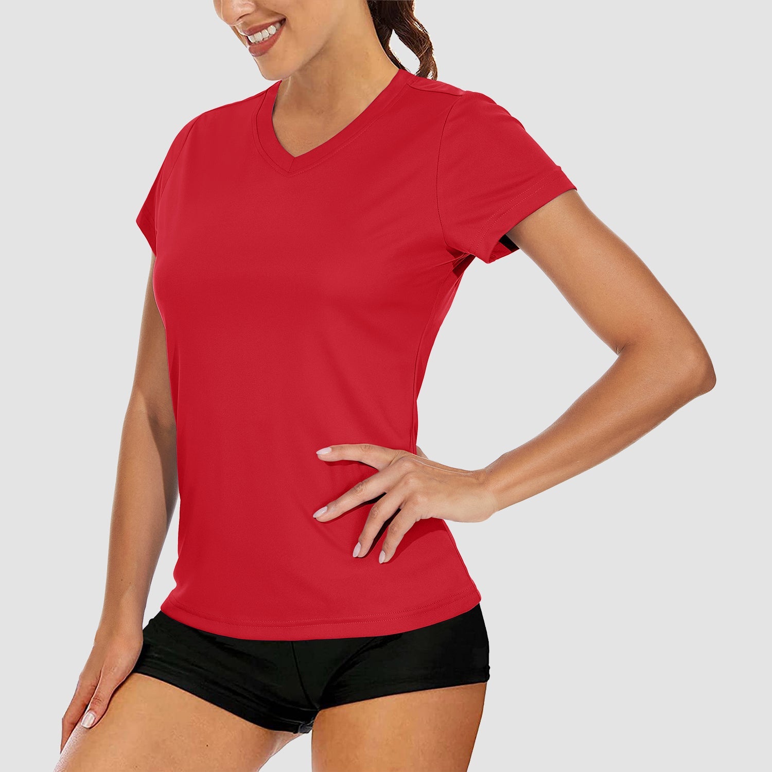 Women's Quick-Dry V-Neck Athletic T-Shirt