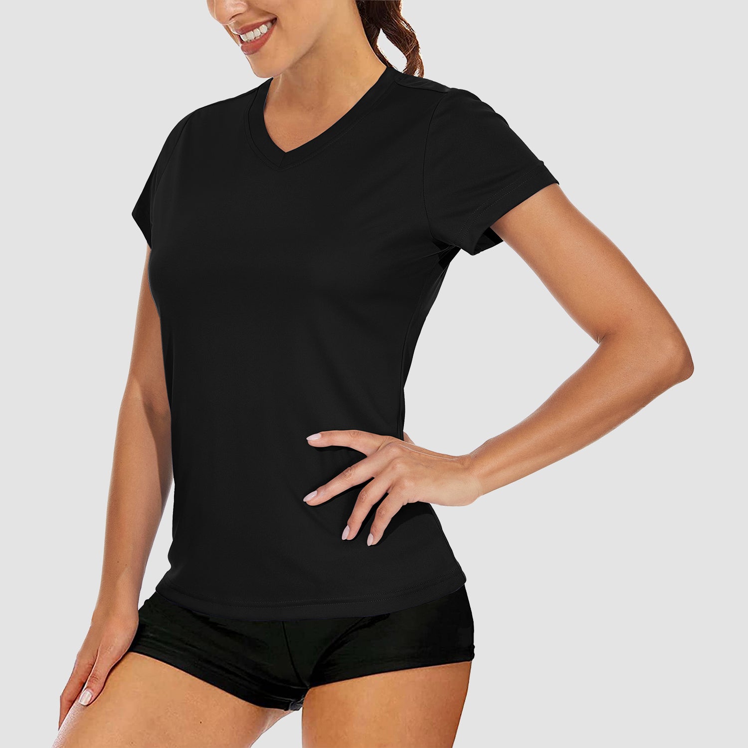 Women's Quick-Dry V-Neck Athletic T-Shirt