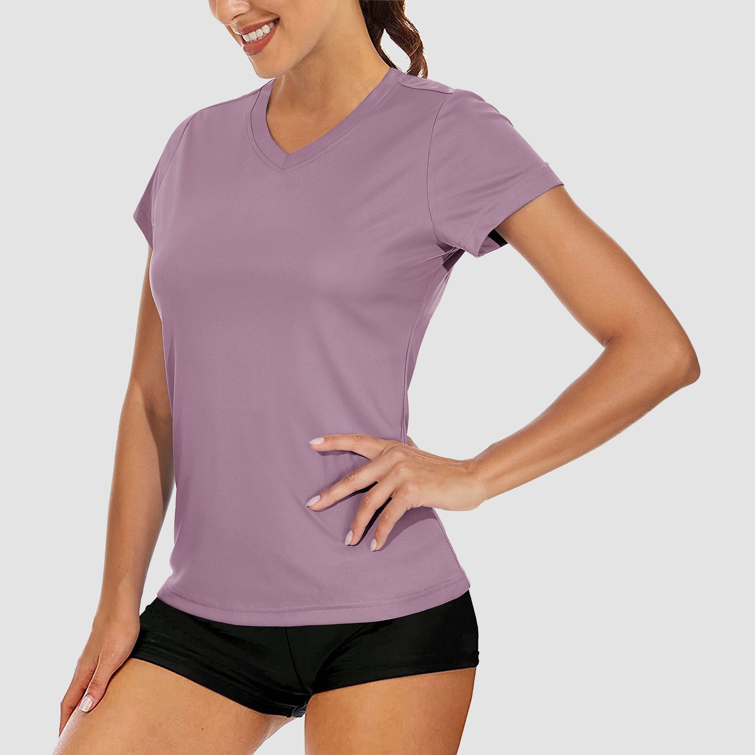 Women's Quick-Dry V-Neck Athletic T-Shirt
