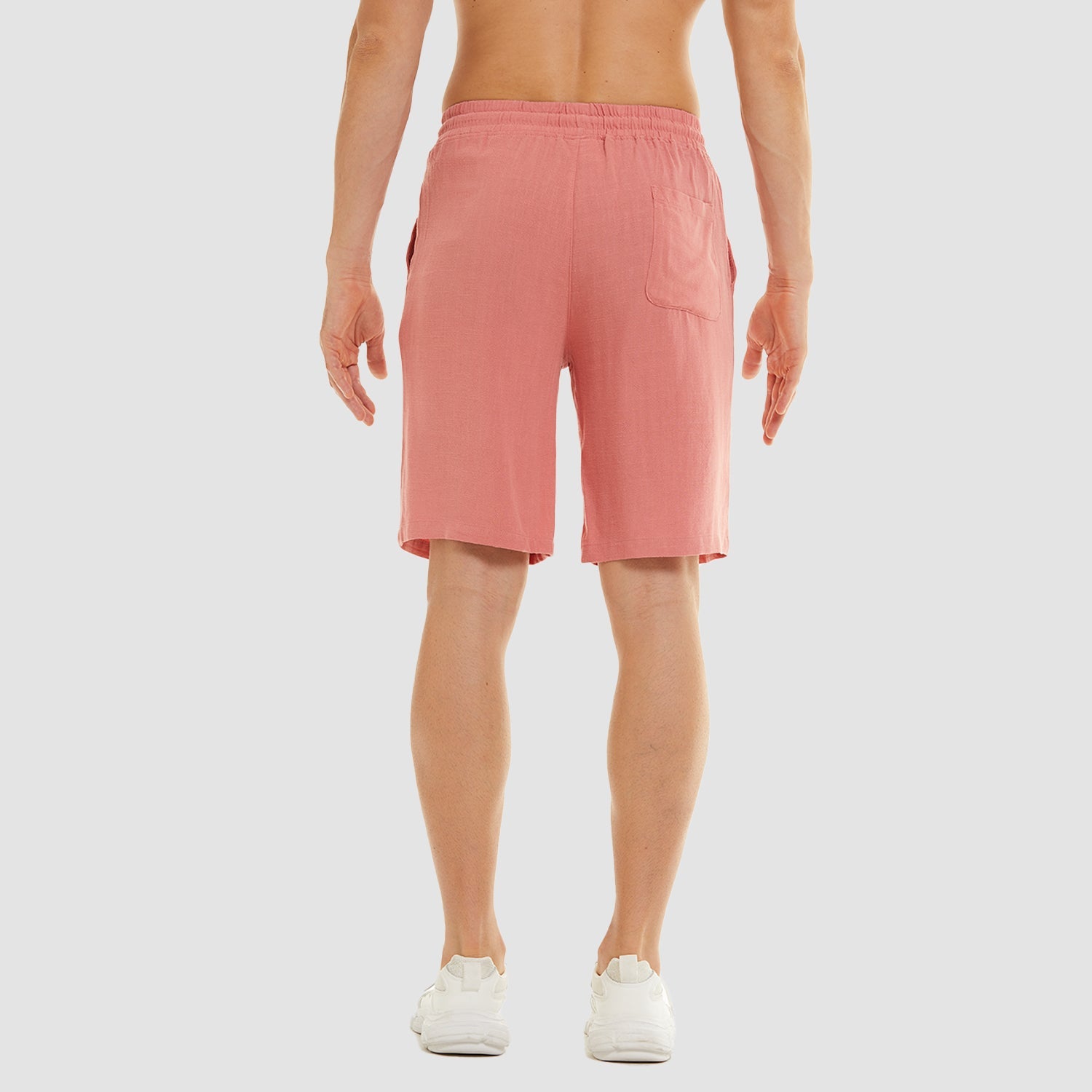 Men's Linen Cotton Shorts - Drawstring, Elastic Waist