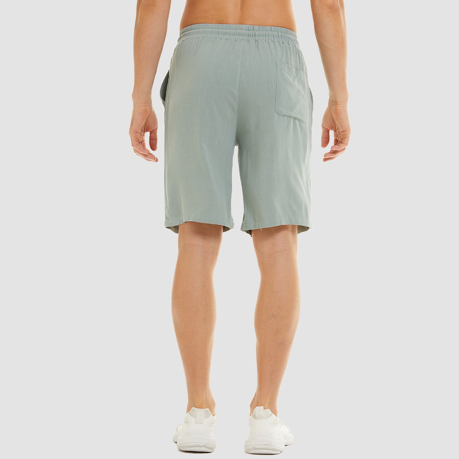 Men's Linen Cotton Shorts - Drawstring, Elastic Waist