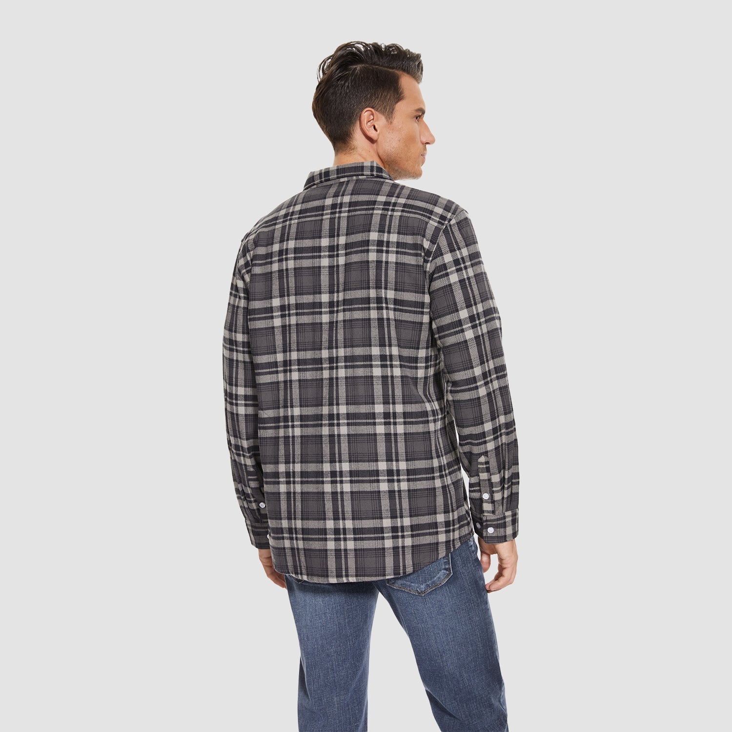 Men's Long Sleeve Cotton Plaid Flannel Shirt