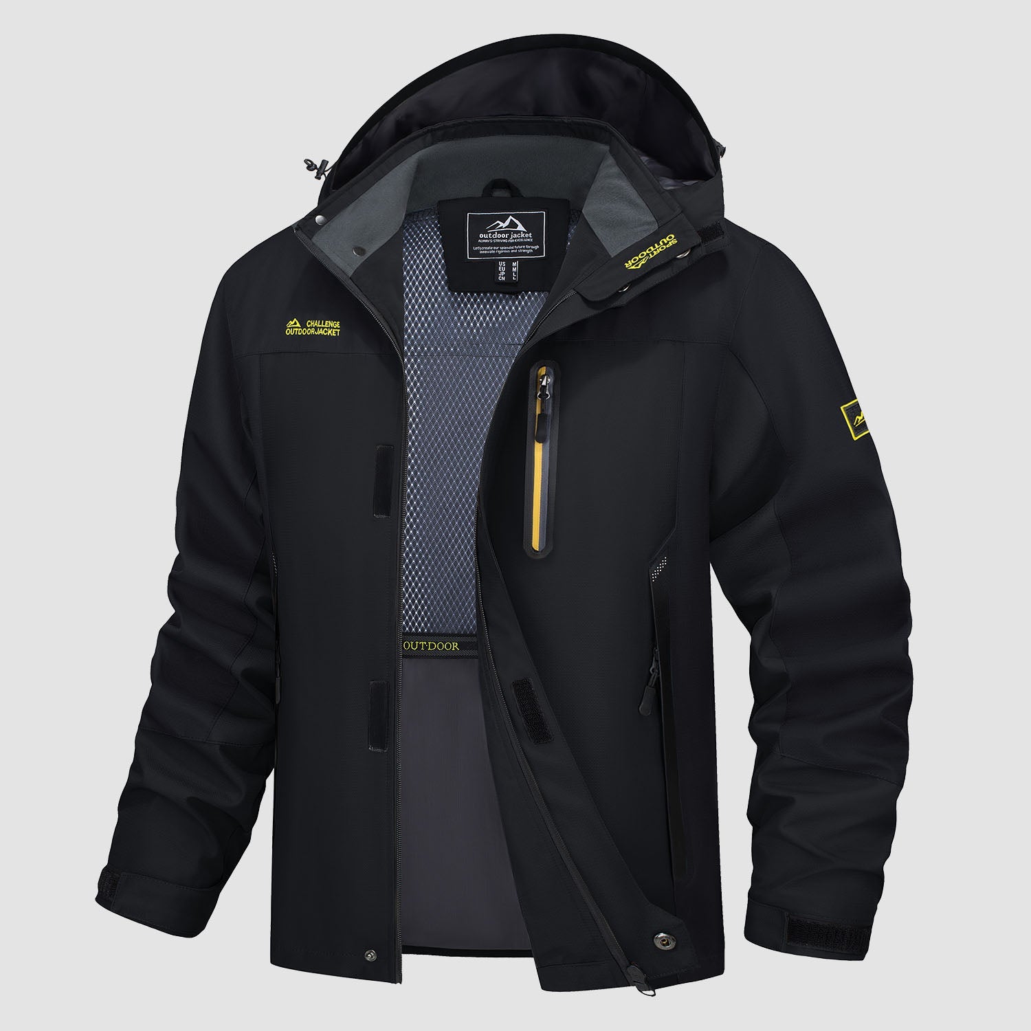 Men's Windproof Water Resistant Jacket - 5 Pockets for Hiking