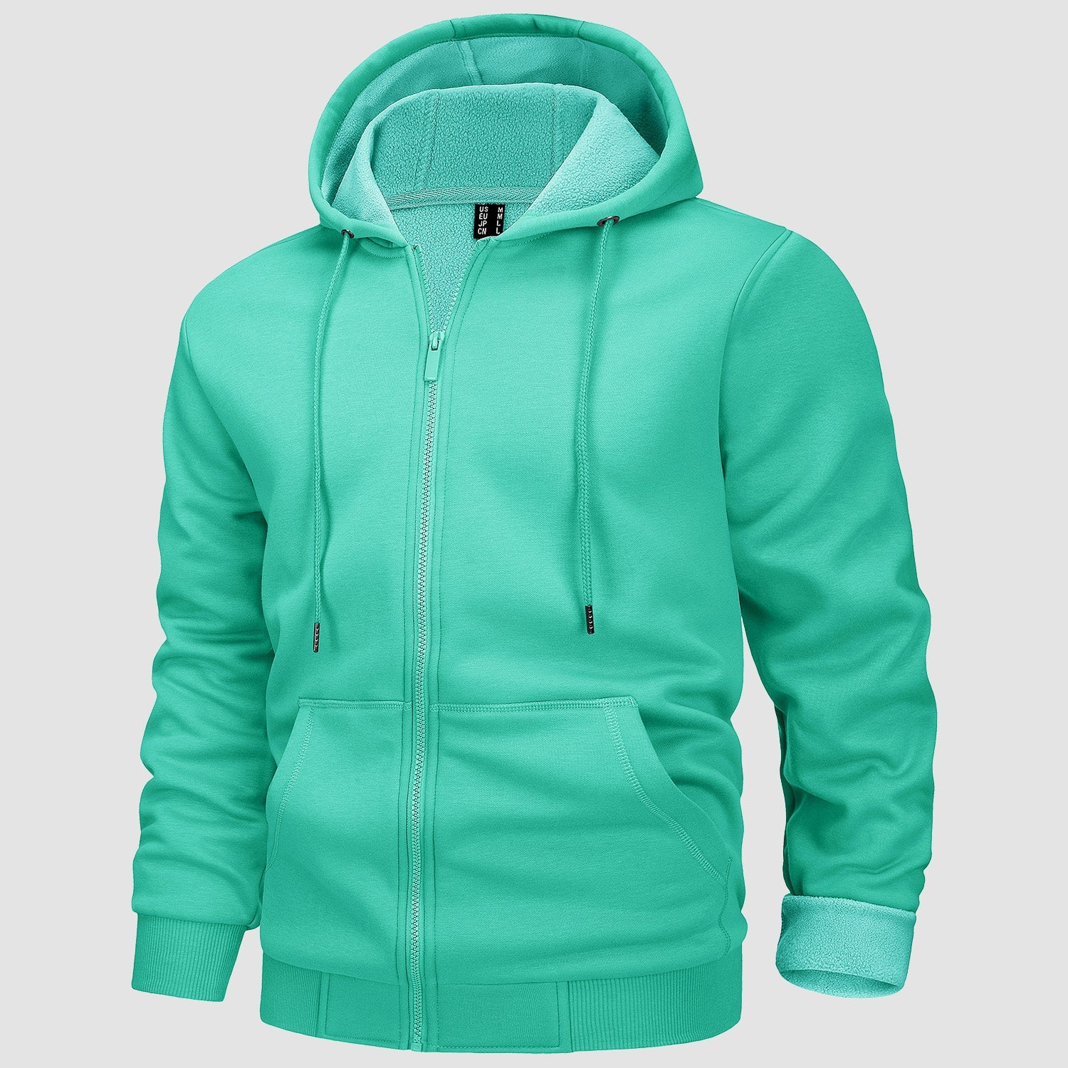 Men's Fleece Hoodie Bomber Jacket - Zip Up Sweatshirt
