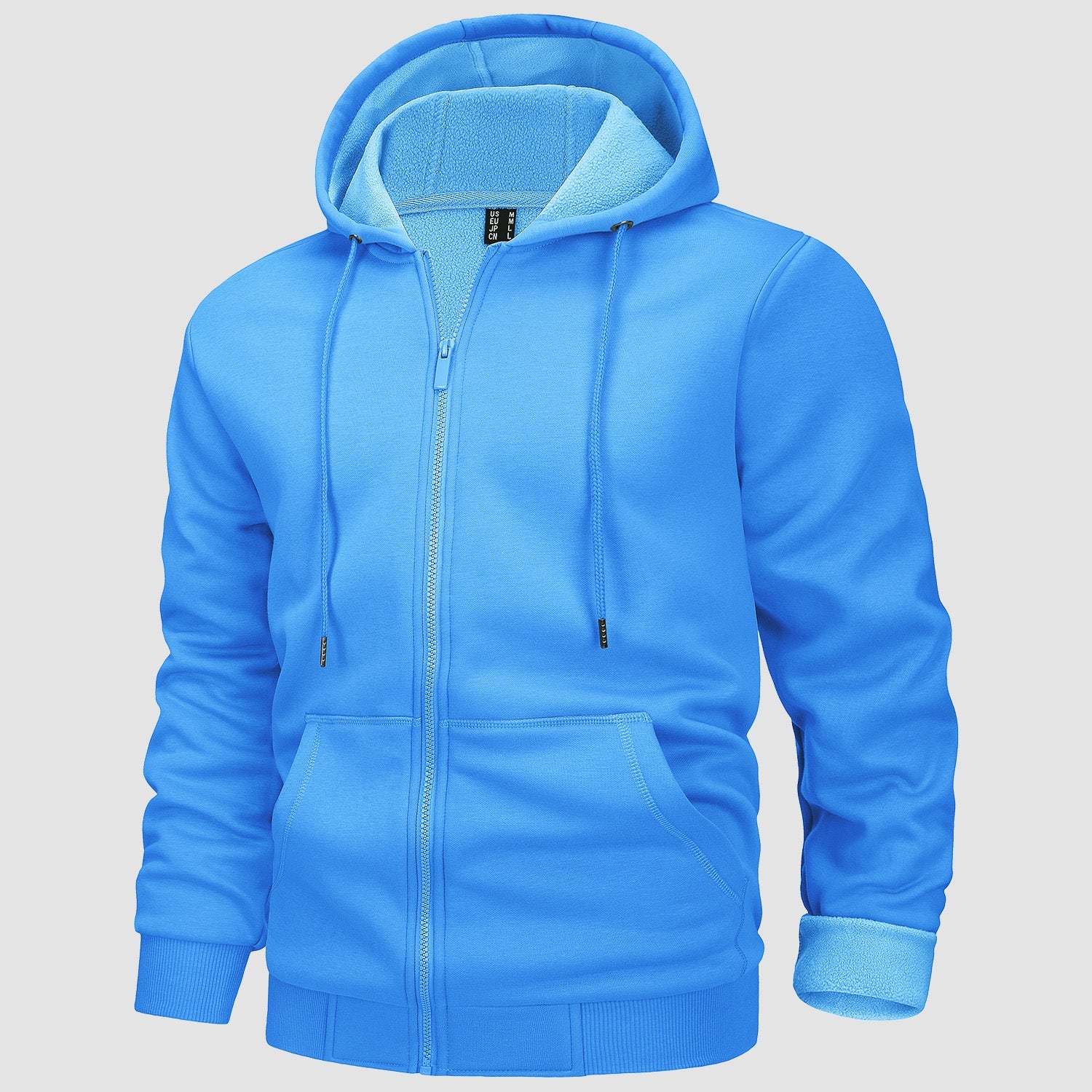 Men's Fleece Hoodie Bomber Jacket - Zip Up Sweatshirt