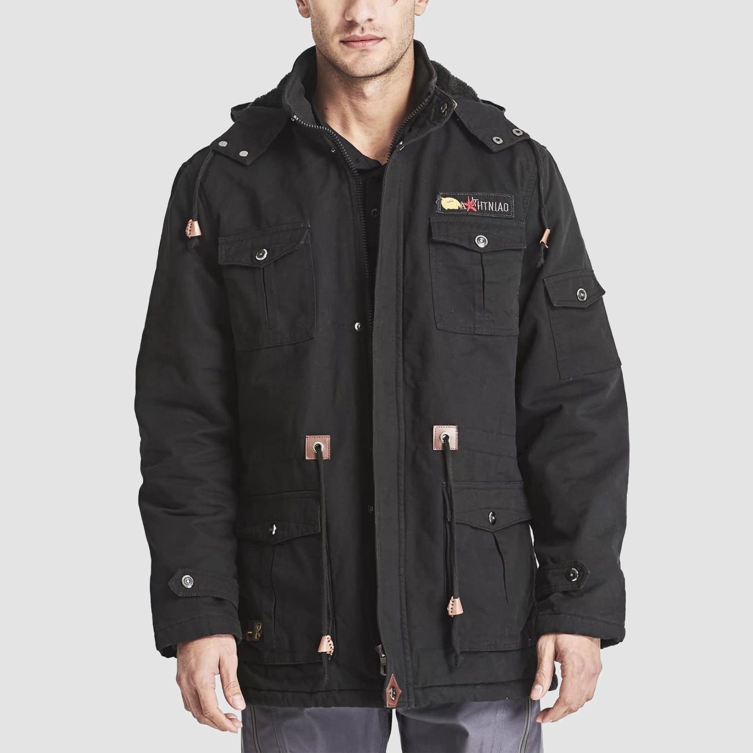 Men's Fleece Lined Winter Military Jacket Parka
