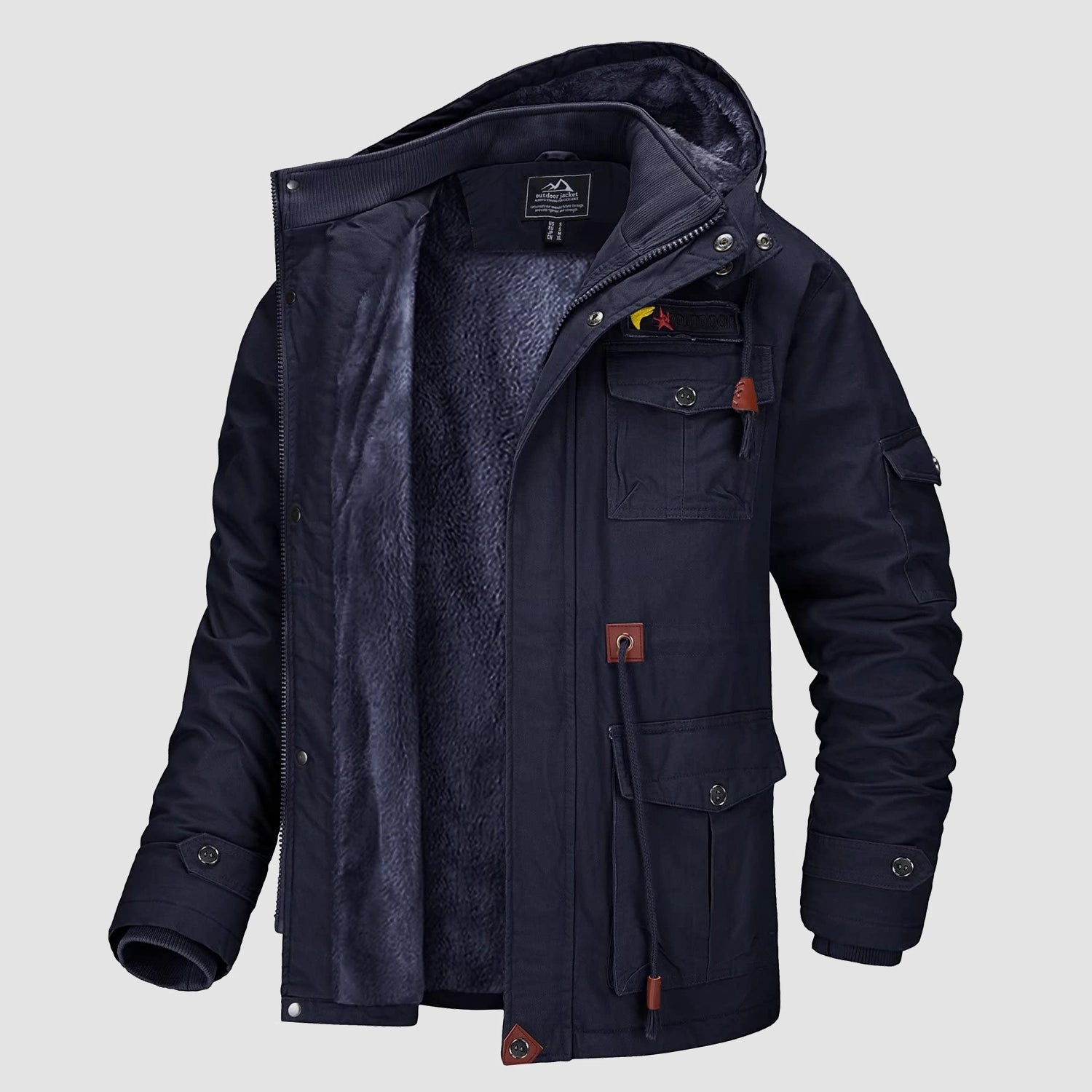 Men's Fleece Lined Winter Military Jacket Parka